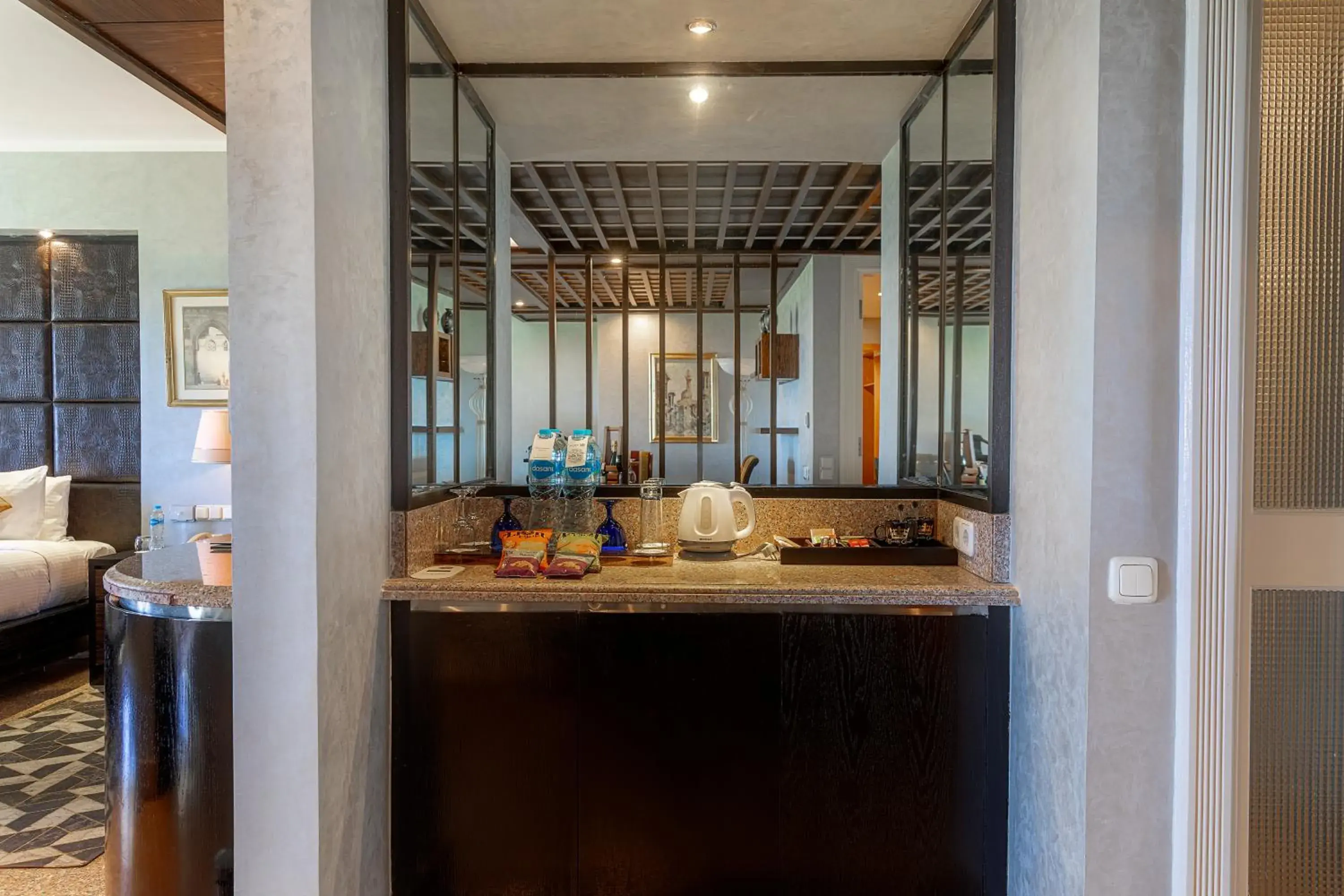 Kitchen or kitchenette, Bed in Monte Carlo Sharm Resort & Spa Kitchen or kitchenette, Bed in Monte Carlo Sharm Resort & Spa