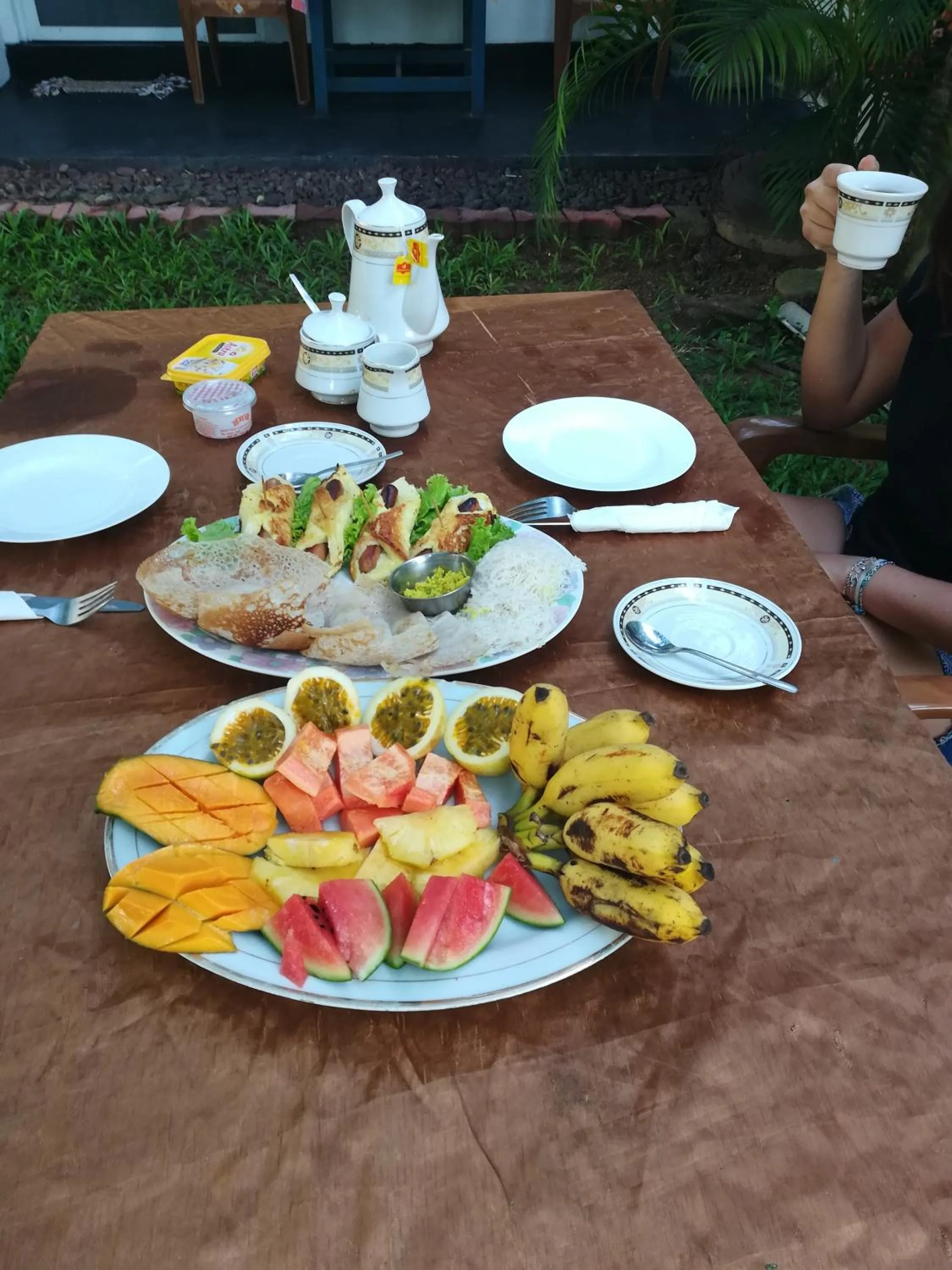 Asian breakfast in Moon Light Guest