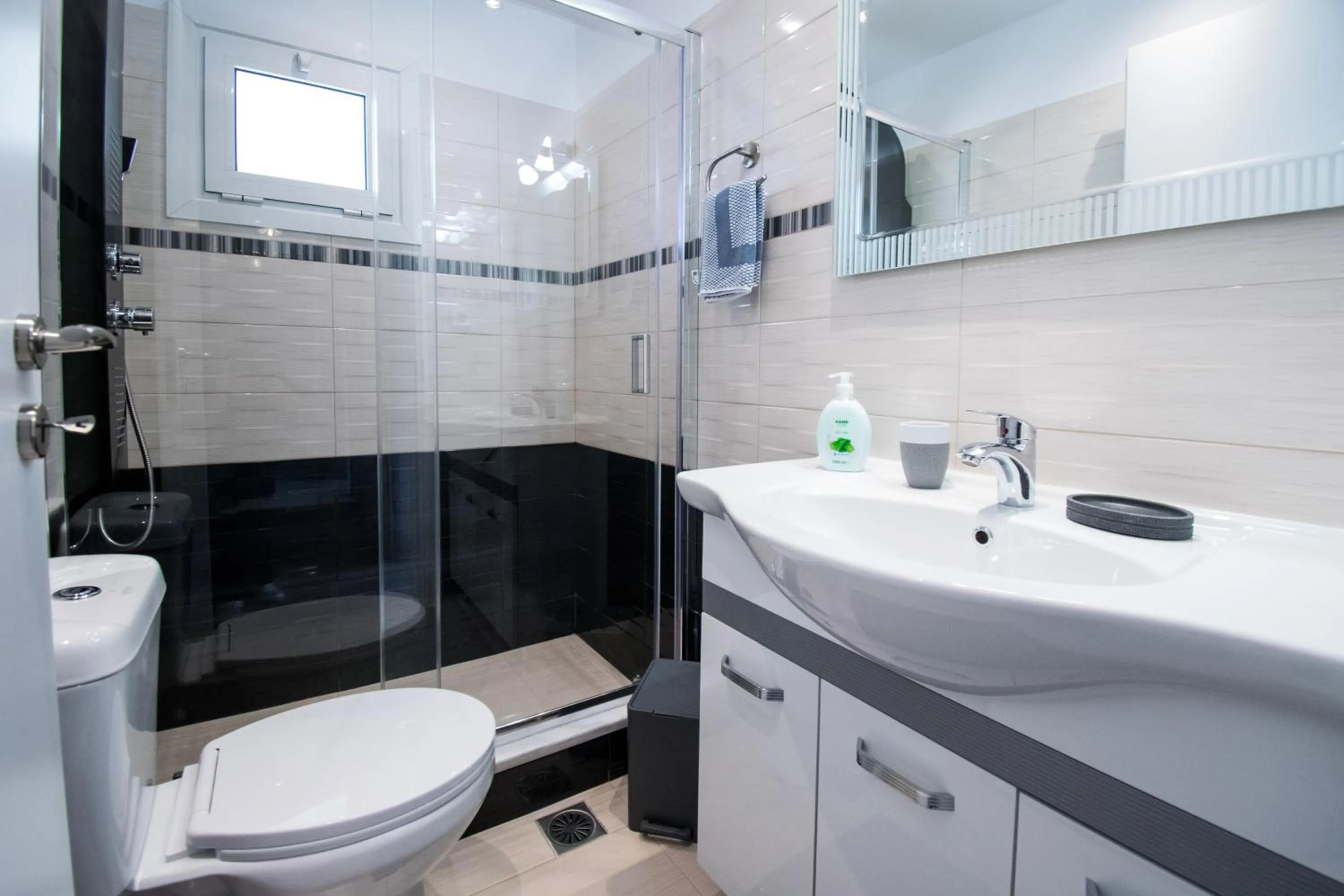Bathroom in ATH Airport Suites Free Shuttle From And To Athens Airport