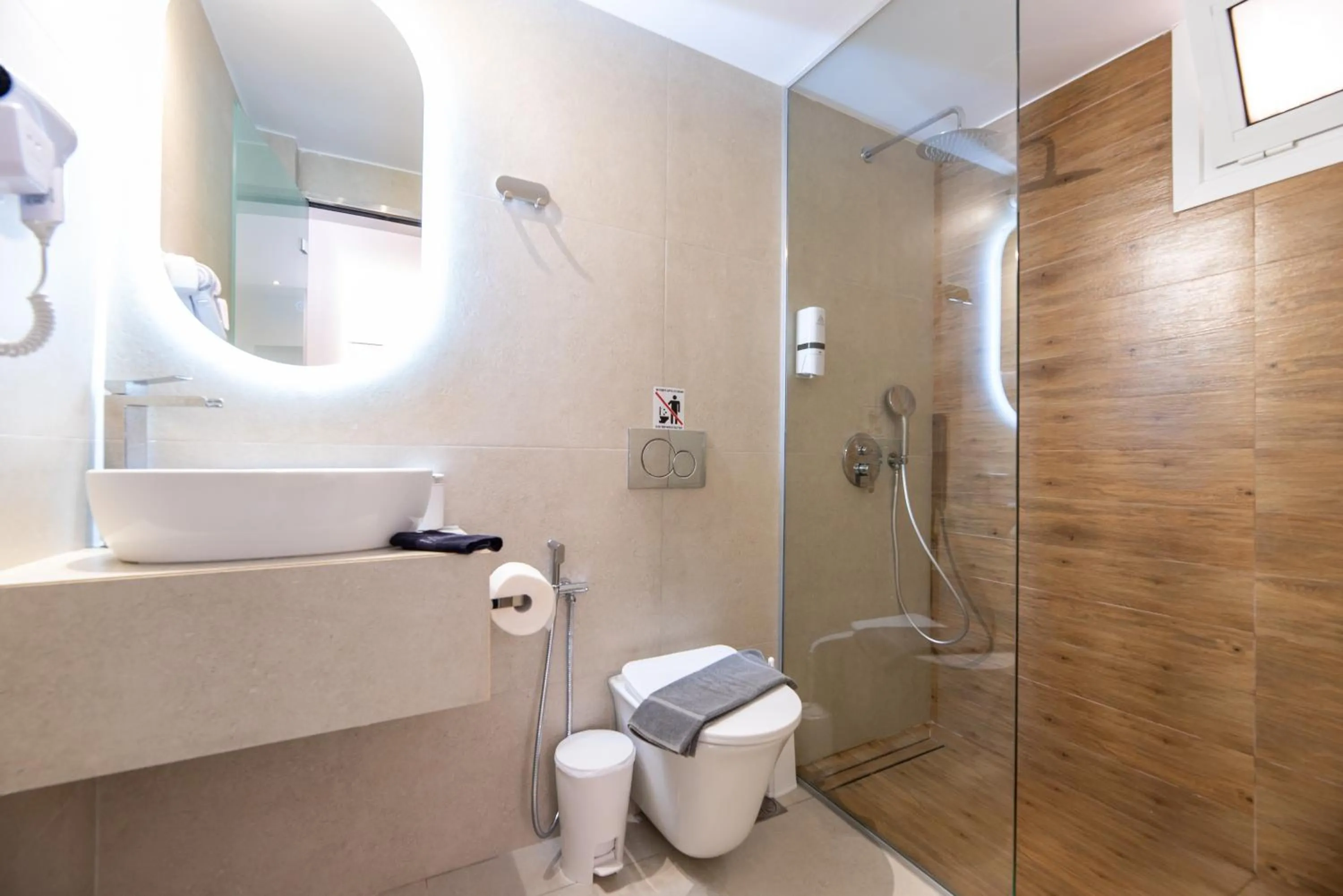 Bathroom in ATH Airport Suites Free Shuttle From And To Athens Airport