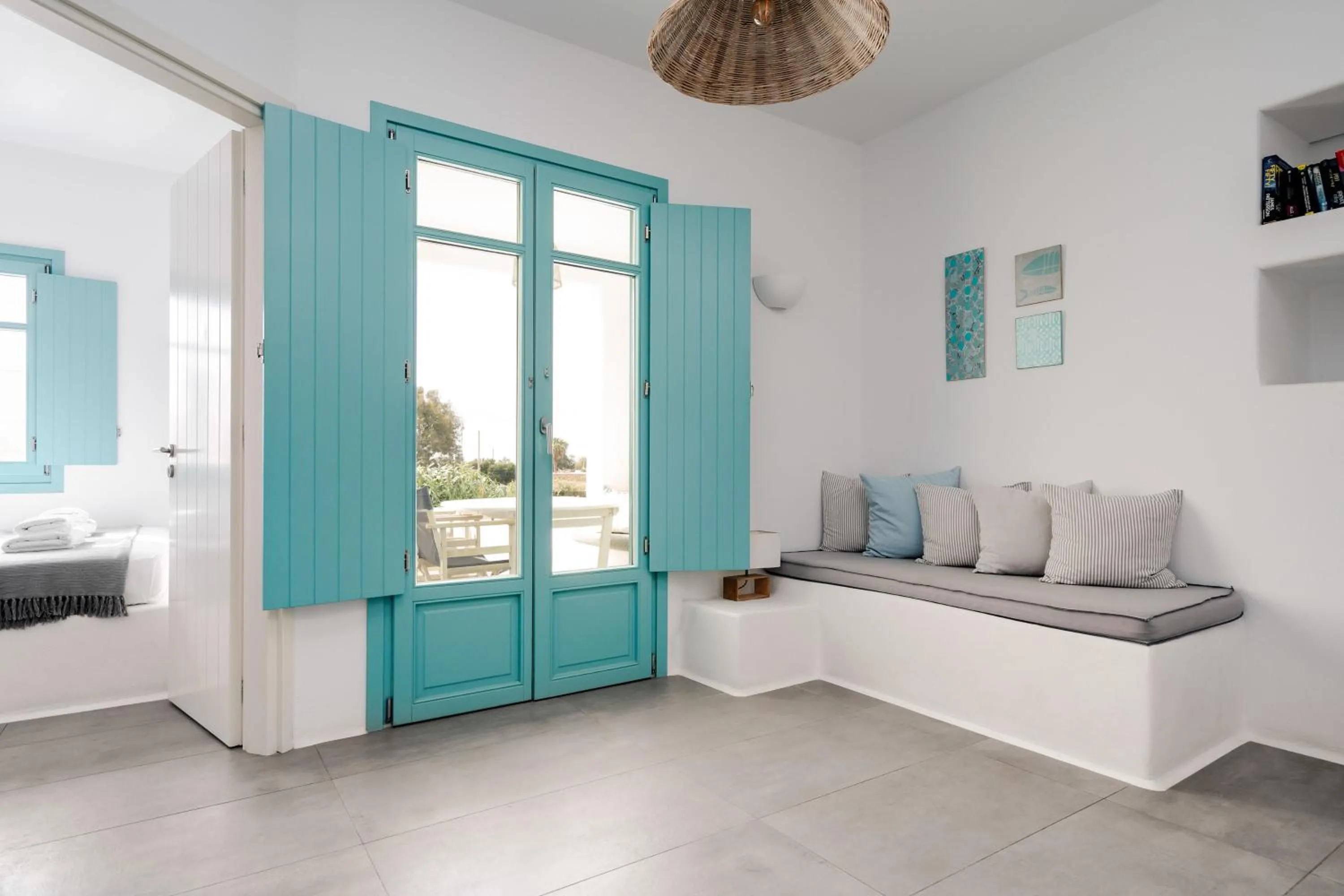 Seating area, Bed in Ploes Seaside Houses