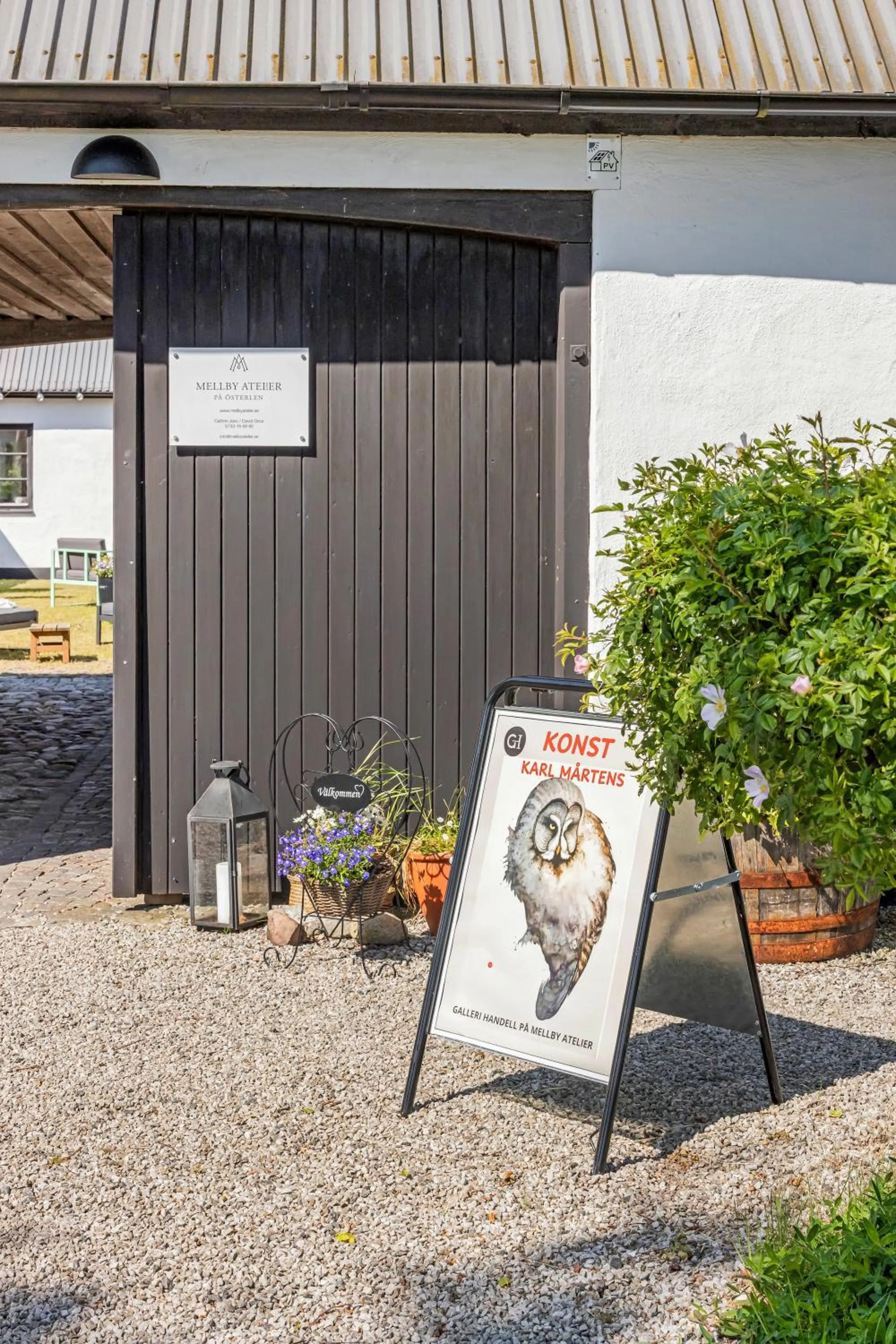 Garden view in Mellby Atelier på Österlen