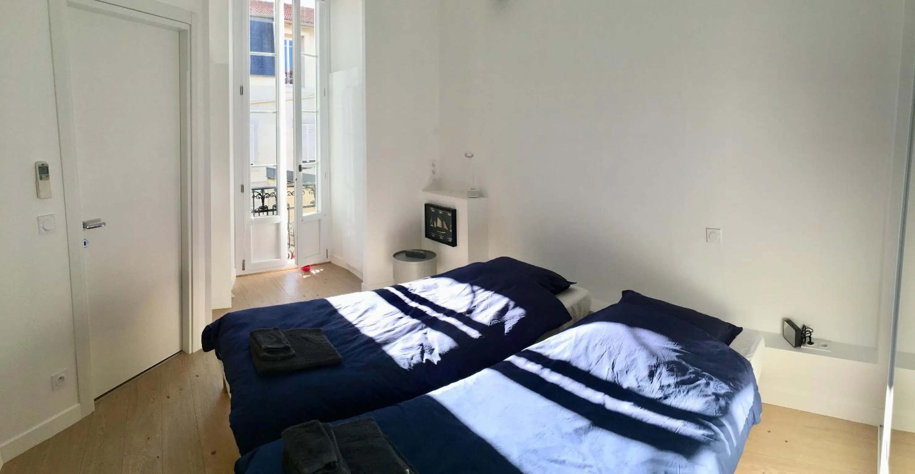 Bedroom, Bed in Apartment on Place Massena