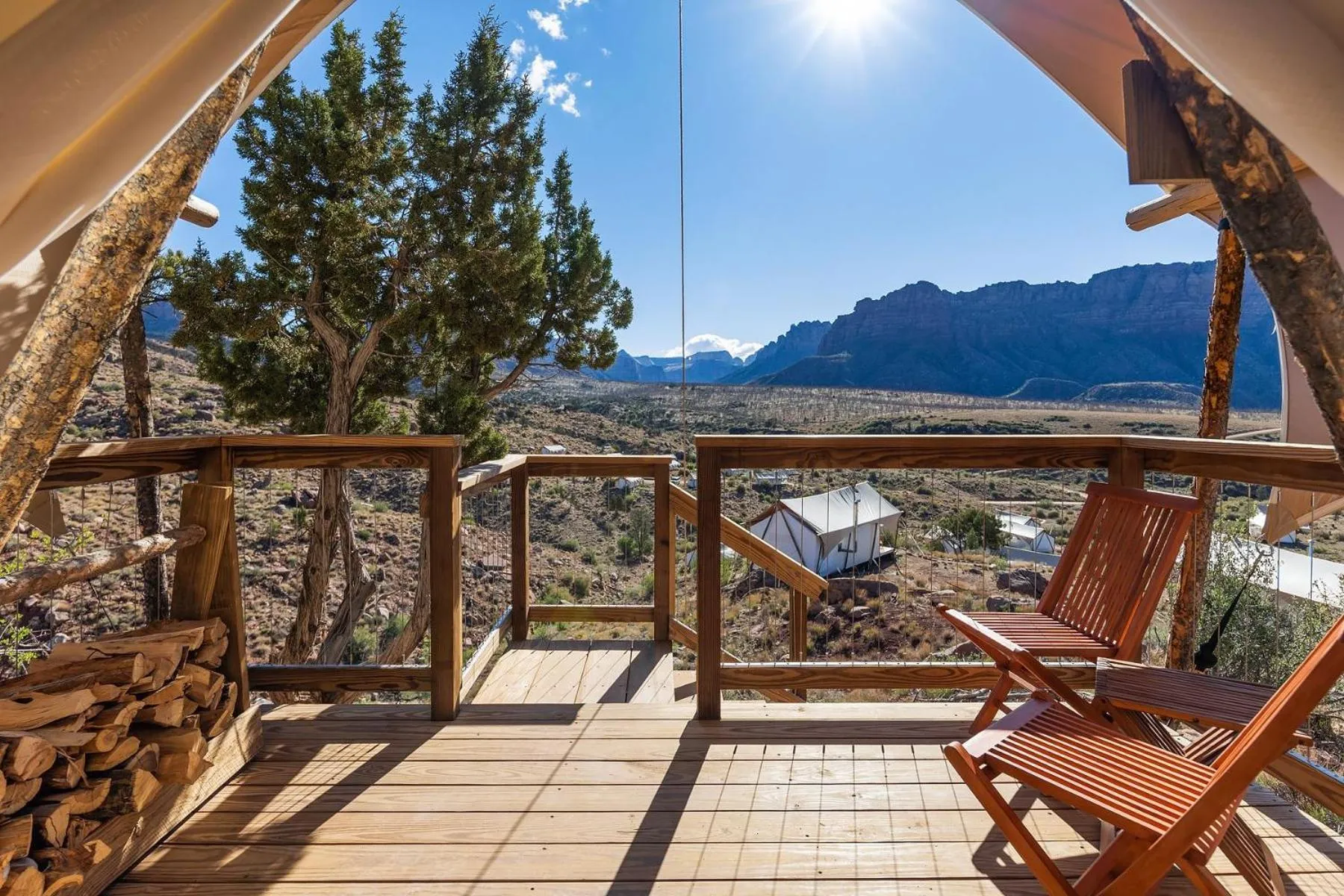 Patio in Under Canvas Zion