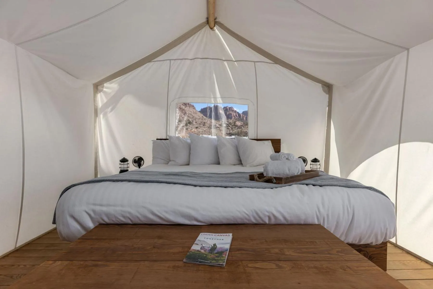 Bed in Under Canvas Zion