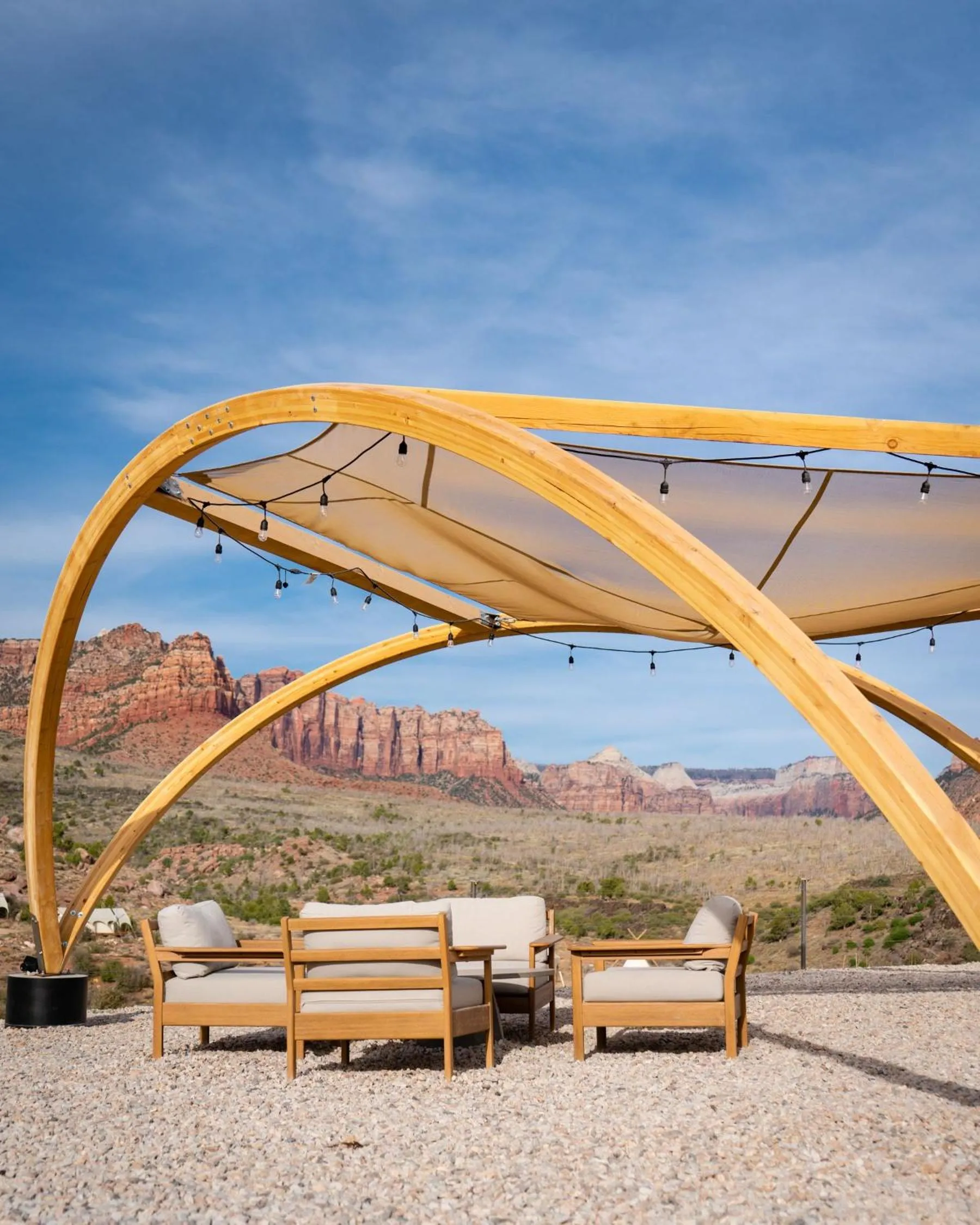 Mountain view in Under Canvas Zion