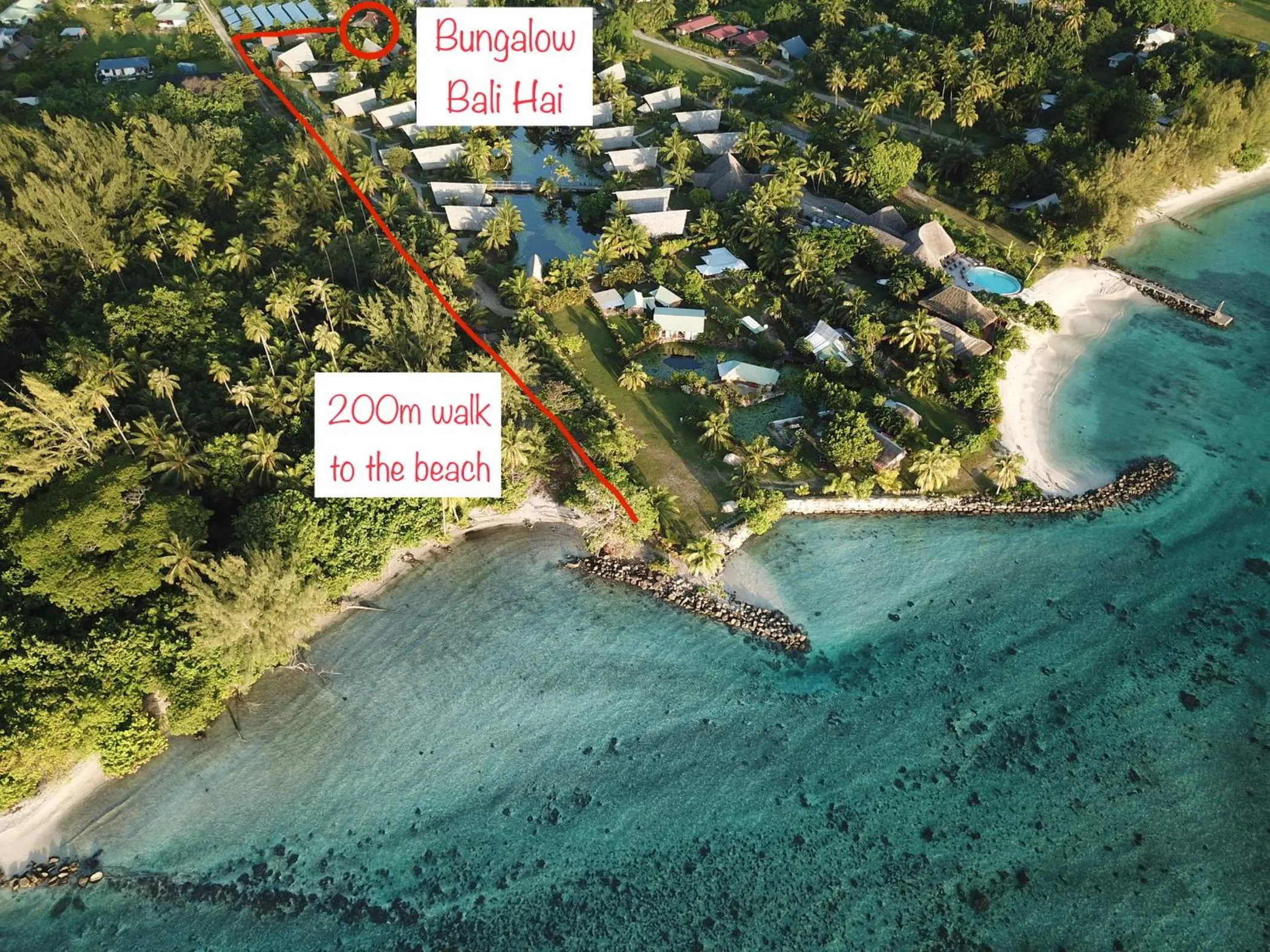 Location in Bungalow Bali Hai