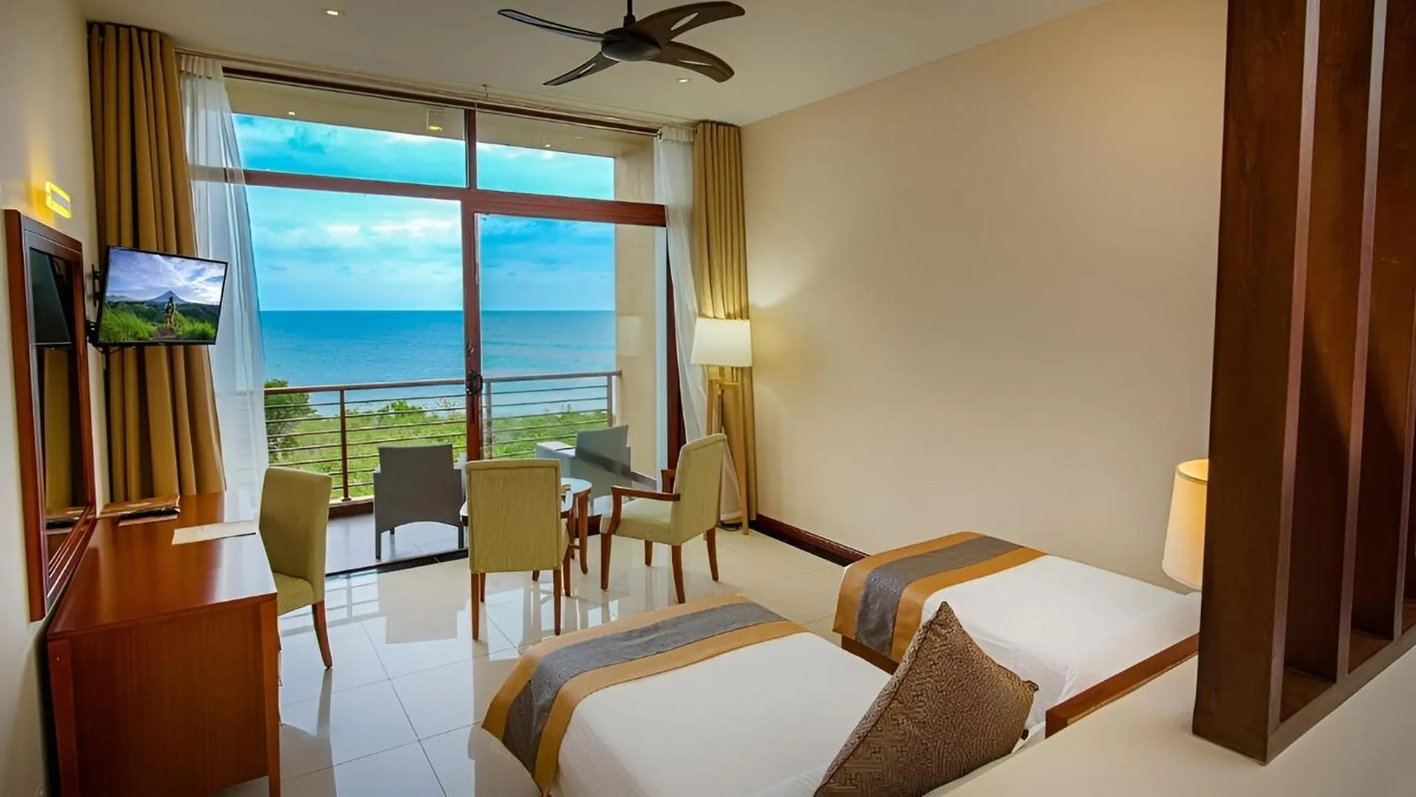 View (from property/room), Bed in Sooriya Resort & Spa