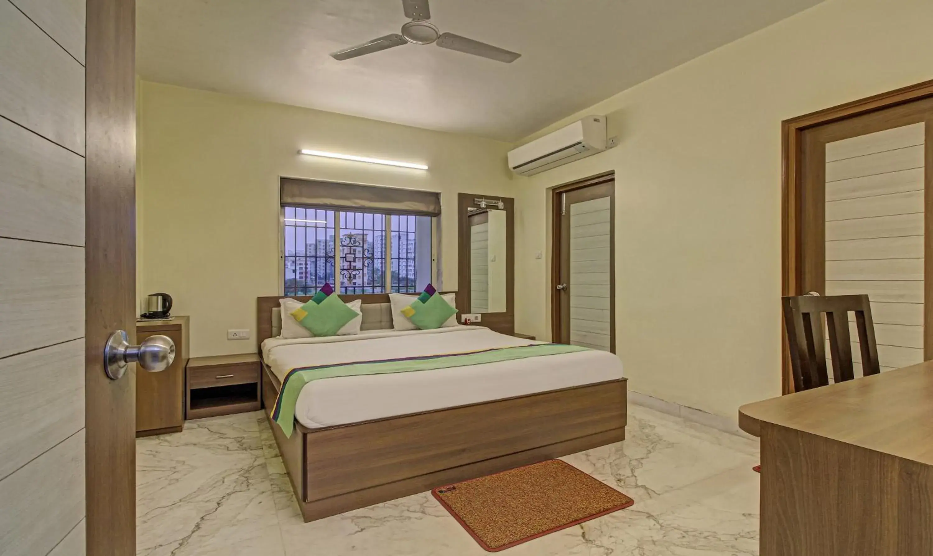 Bedroom, Bed in Treebo Sreemaa Newtown Near Biswa Bangla Gate Bedroom, Bed in Treebo Sreemaa Newtown Near Biswa Bangla Gate