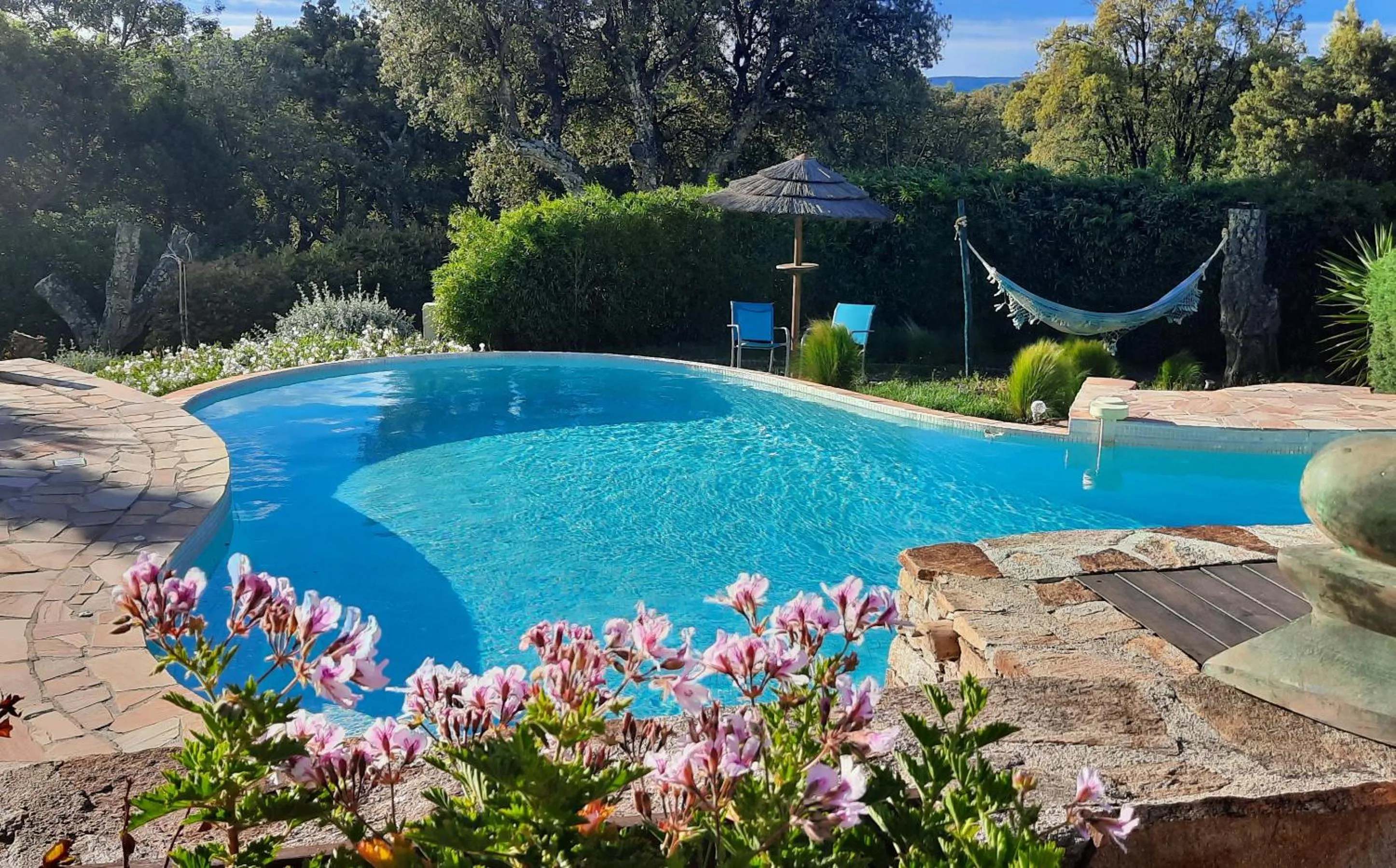 Pool view in Villa des Delices