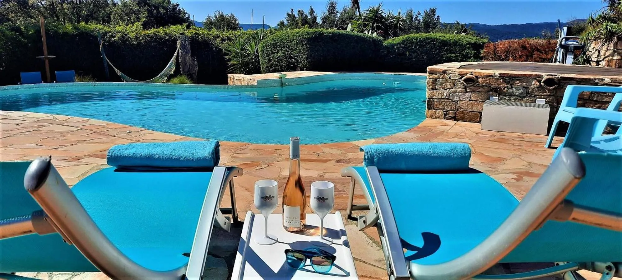 Pool view in Villa des Delices