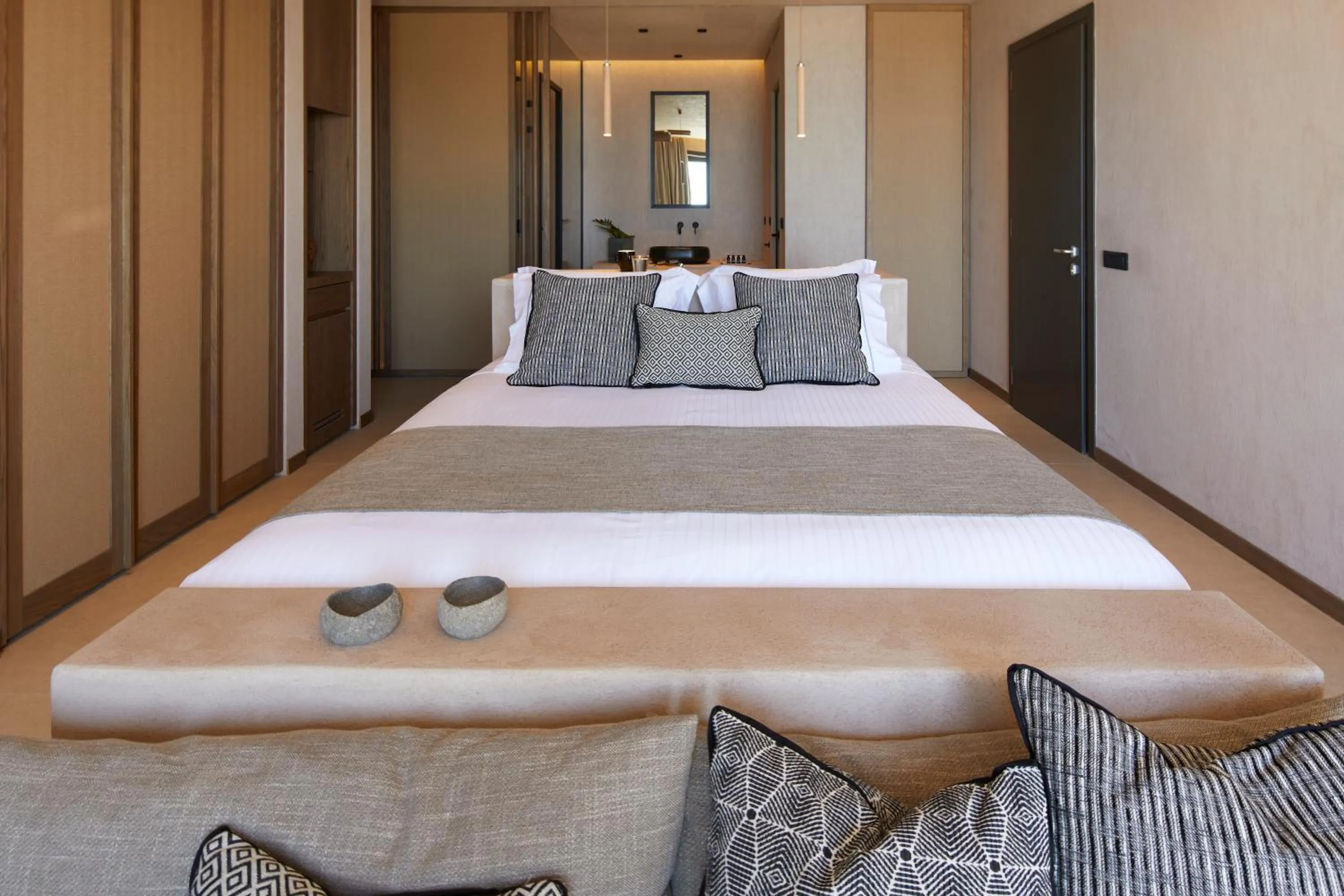 Bed in North Santorini - A Luxury Spa Hotel