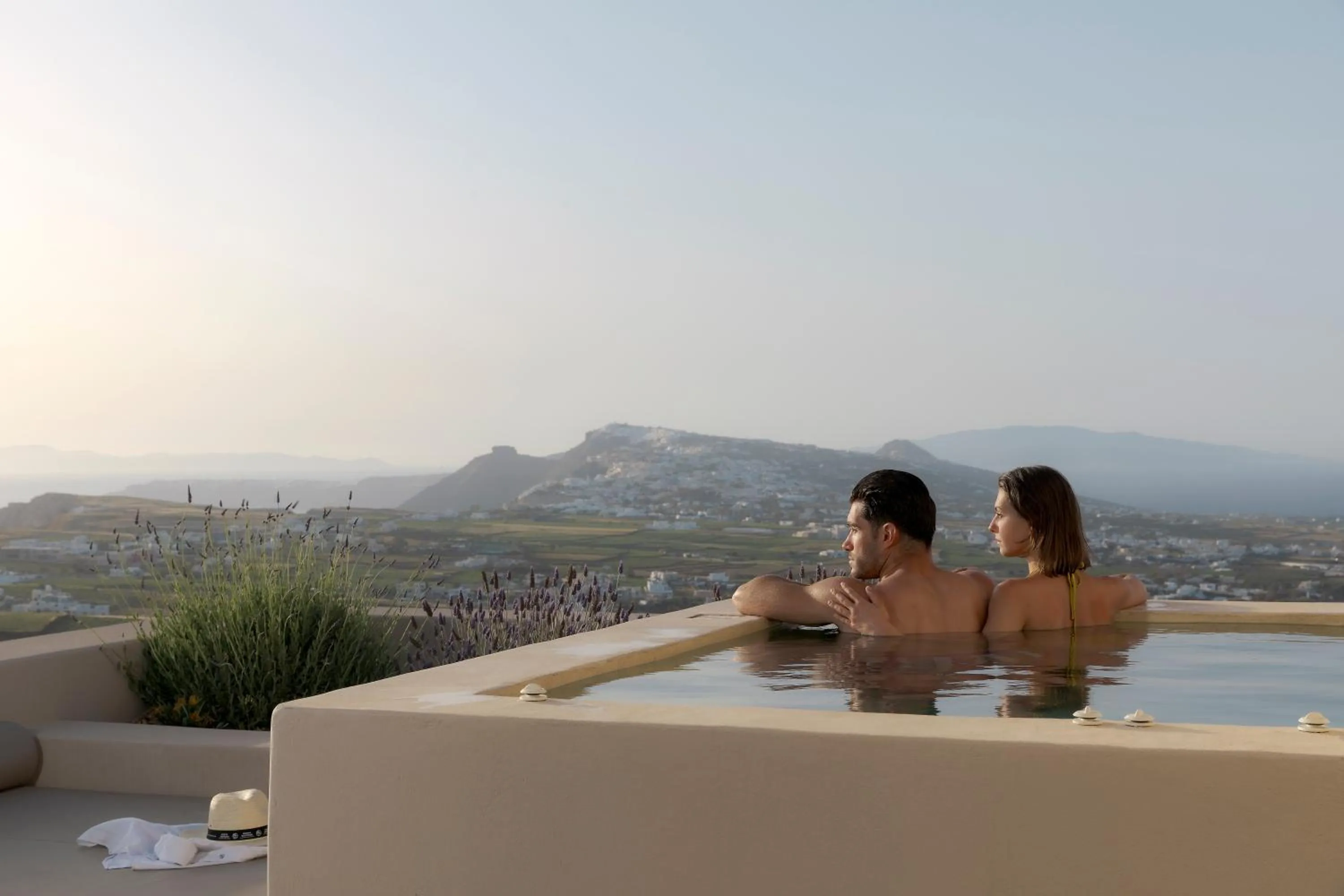 Hot Tub in North Santorini - A Luxury Spa Hotel
