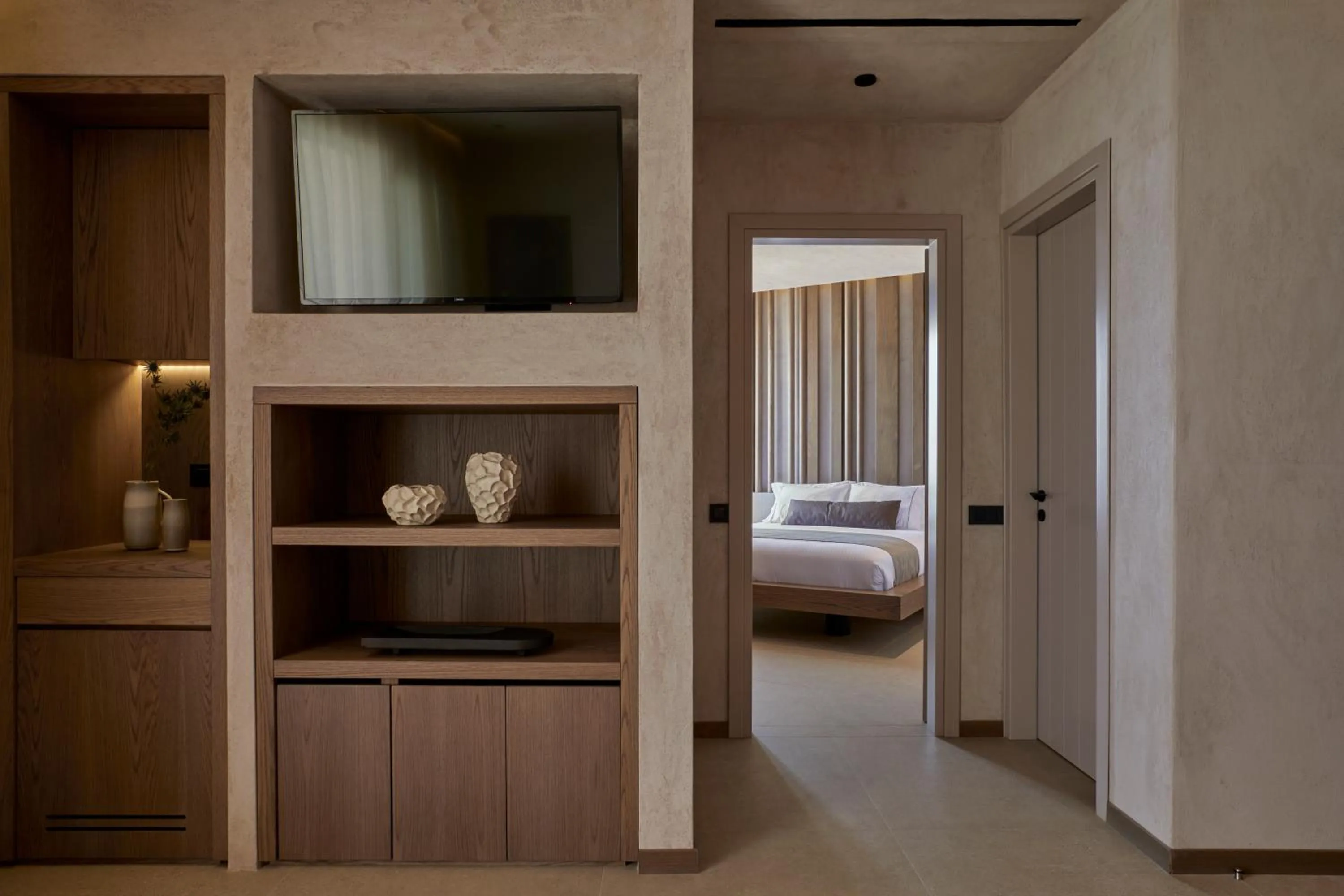 Bed in North Santorini - A Luxury Spa Hotel