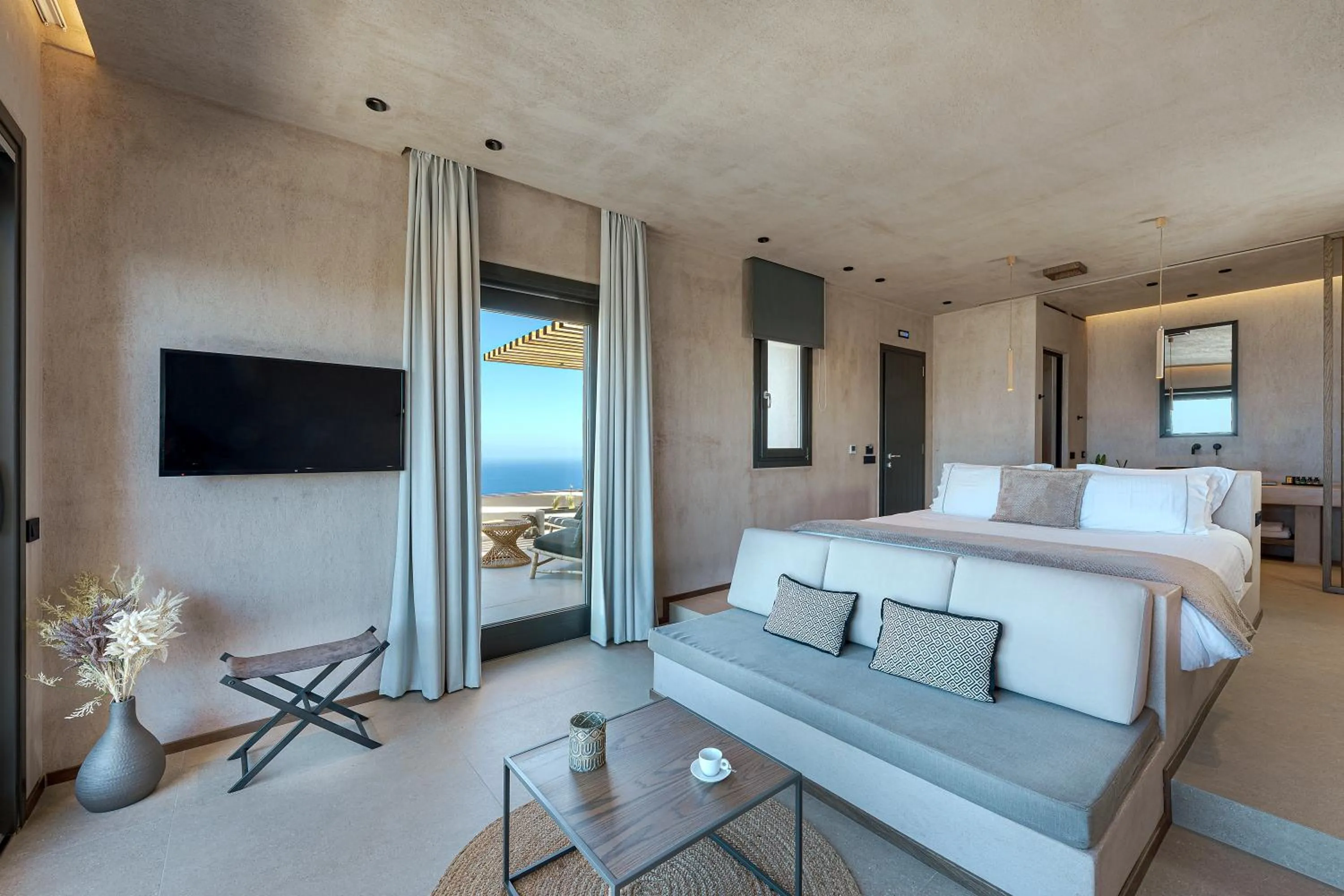 Bed in North Santorini - A Luxury Spa Hotel