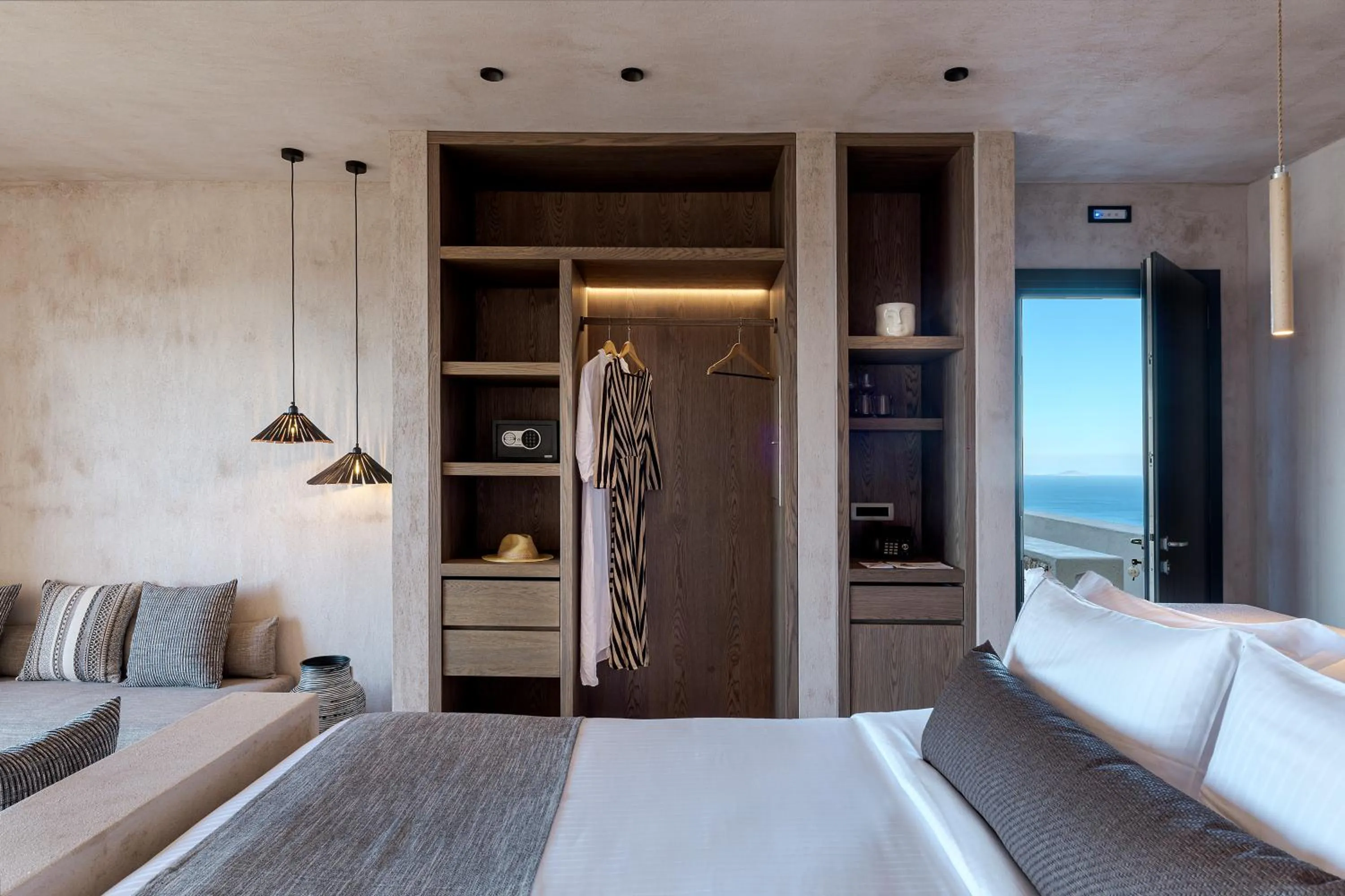 Bed in North Santorini - A Luxury Spa Hotel