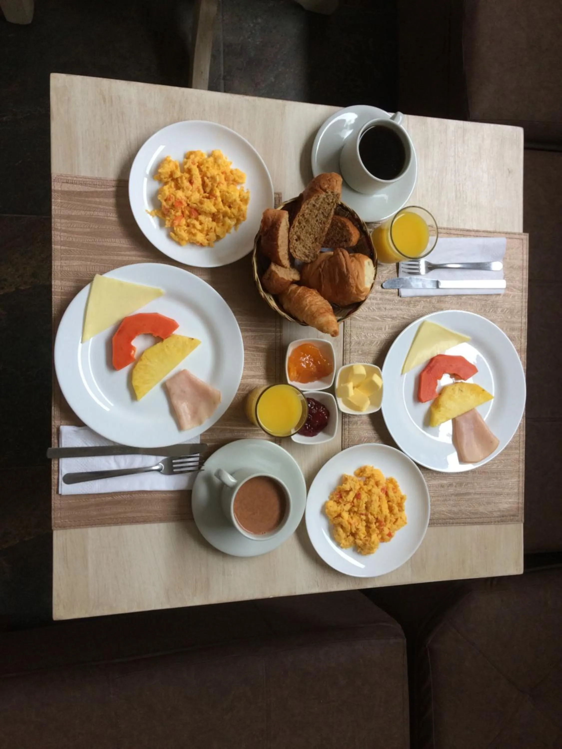 American breakfast in Hotel El Giro