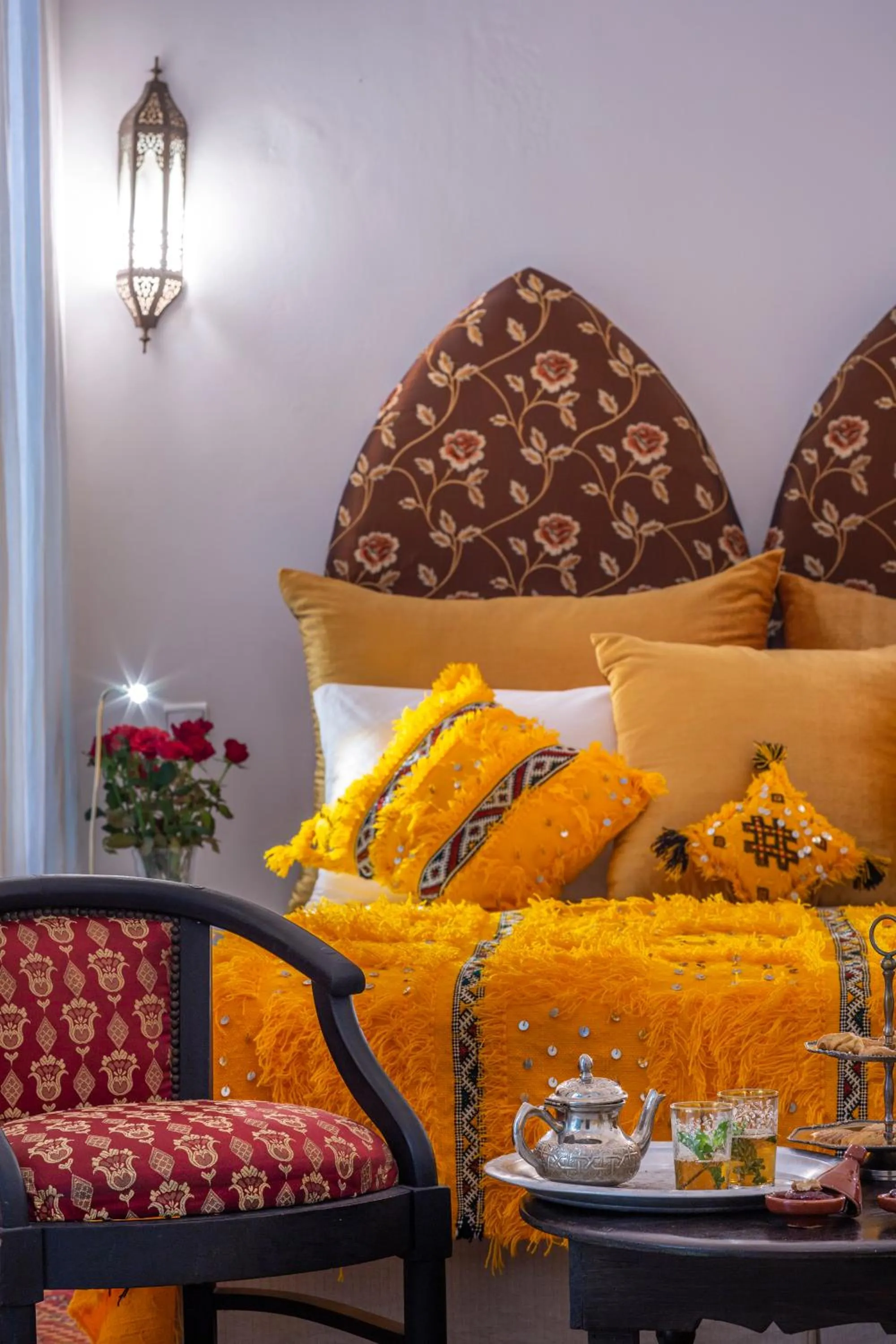 Bed in Riad Azahar