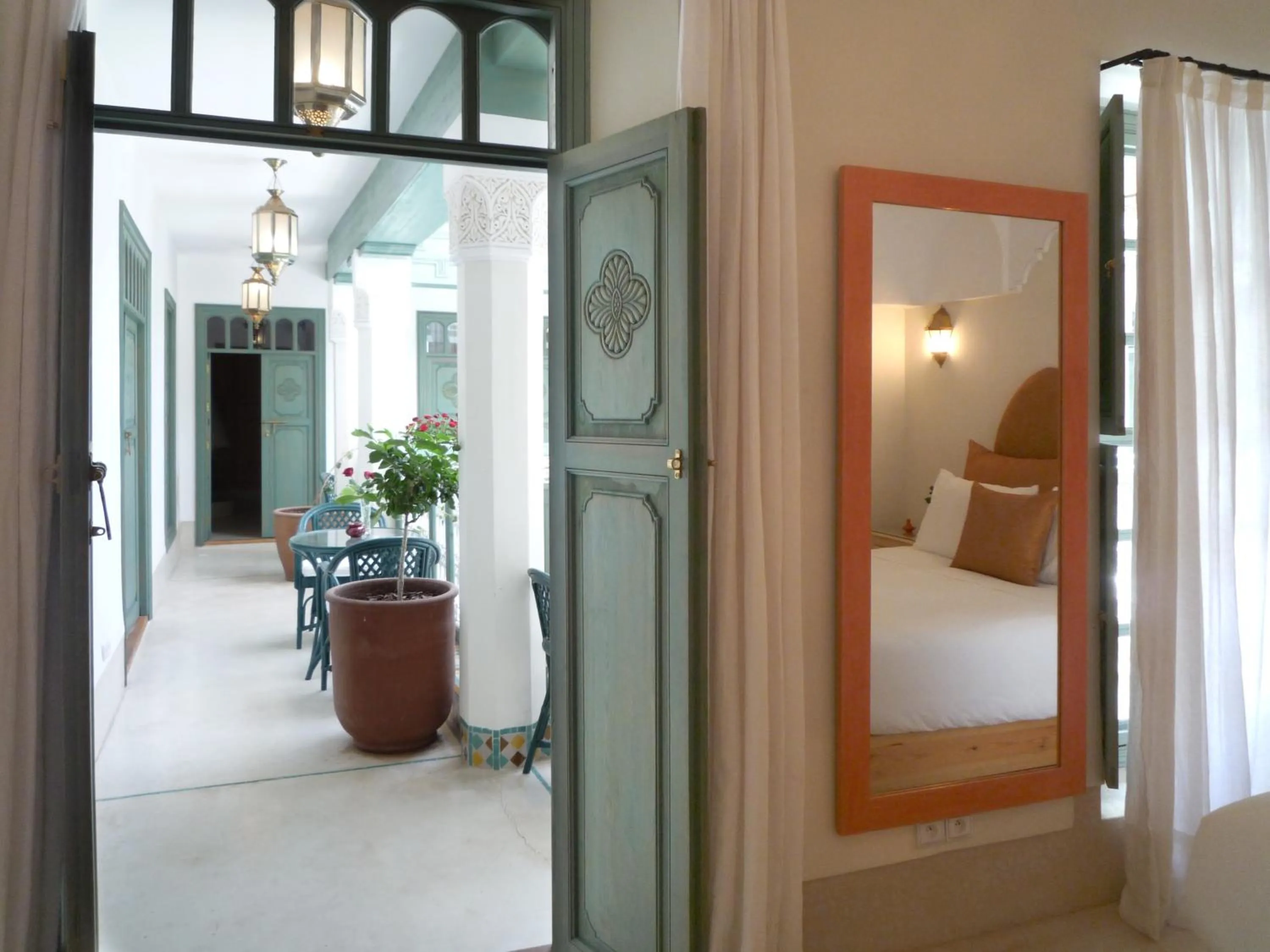 Patio, Bed in Riad Azahar