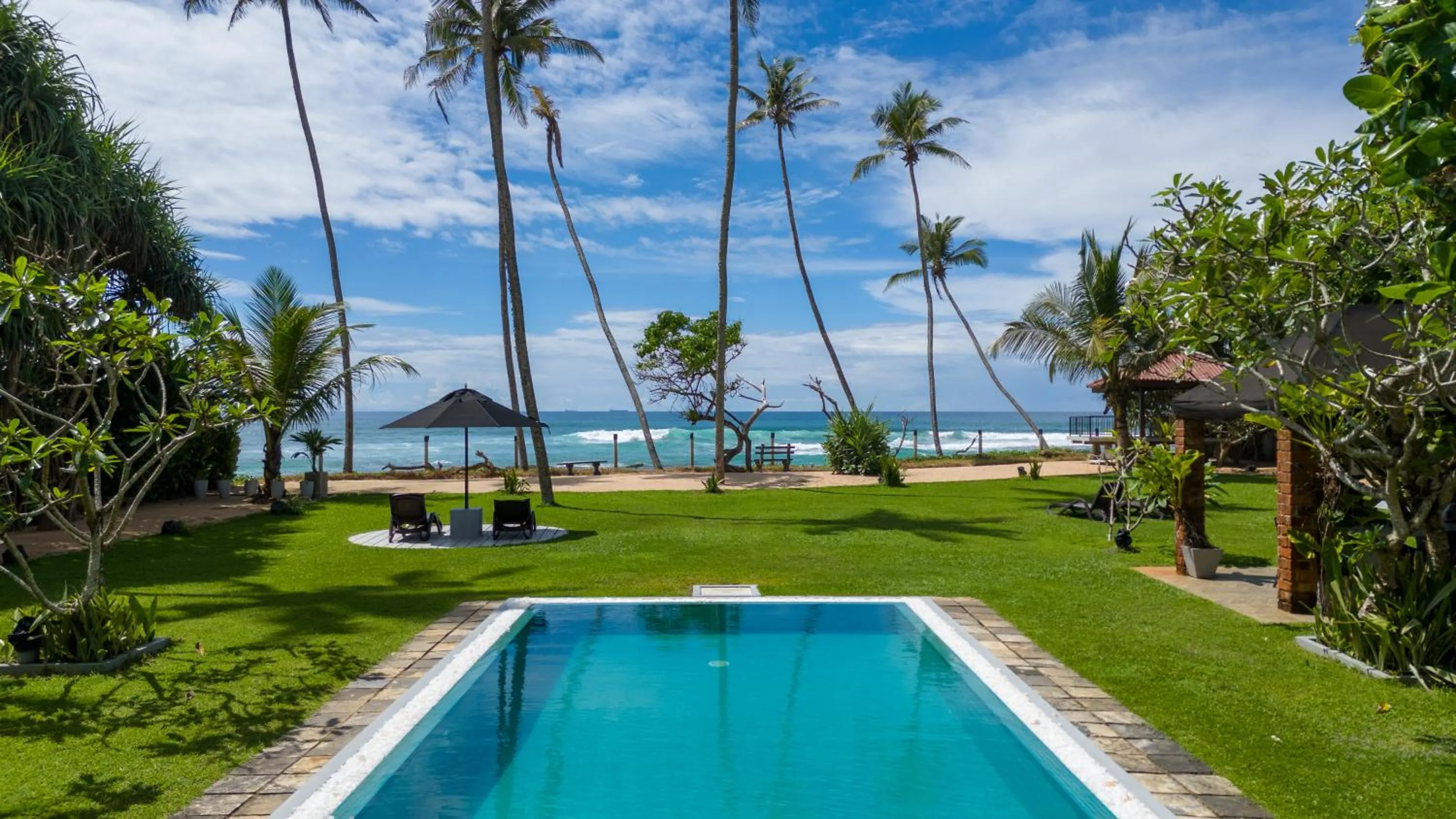 Pool view in Mirissa Beach Villa