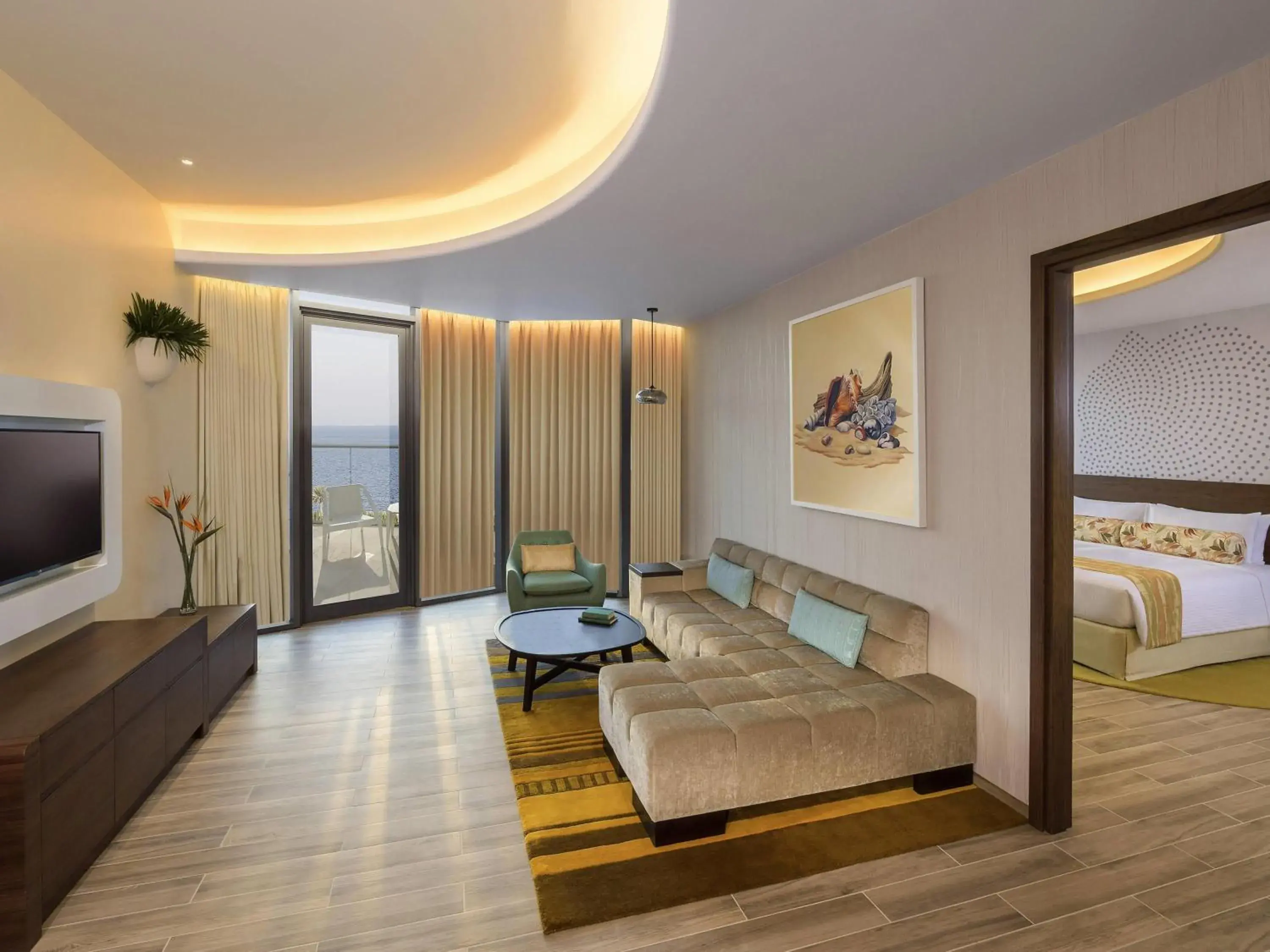 Deluxe One-Bedroom Suite with Balcony and Partial Sea View - Club Lounge Access in The Retreat Palm Dubai MGallery by Sofitel Deluxe One-Bedroom Suite with Balcony and Partial Sea View - Club Lounge Access in The Retreat Palm Dubai MGallery by Sofitel