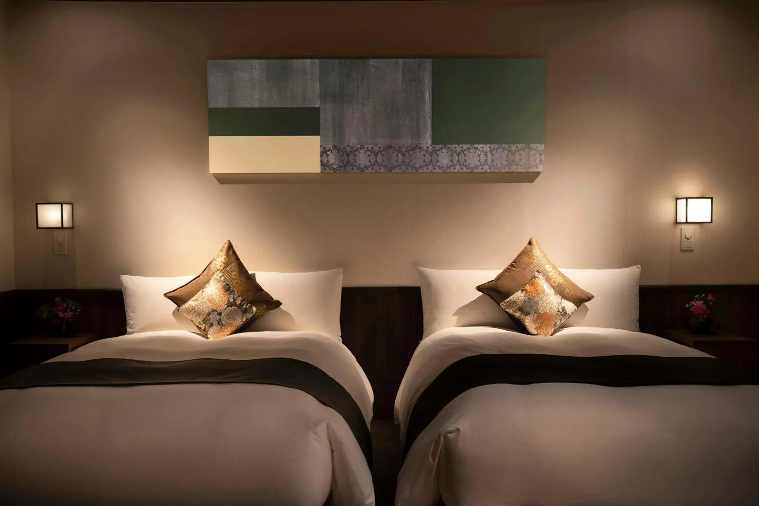 Bed in THE JUNEI HOTEL Kyoto Imperial Palace West Bed in THE JUNEI HOTEL Kyoto Imperial Palace West