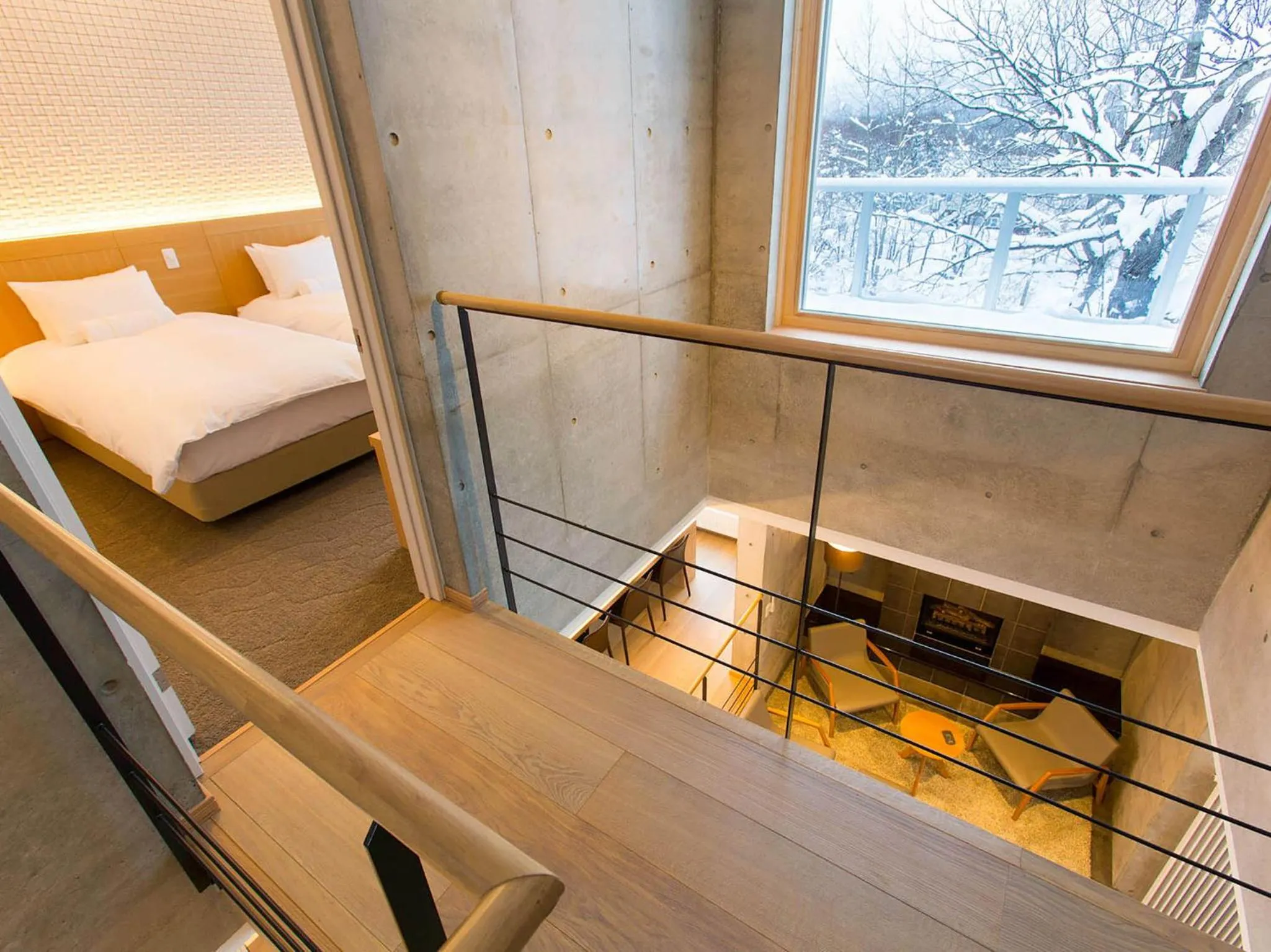 Bed in Mizunara Chalet