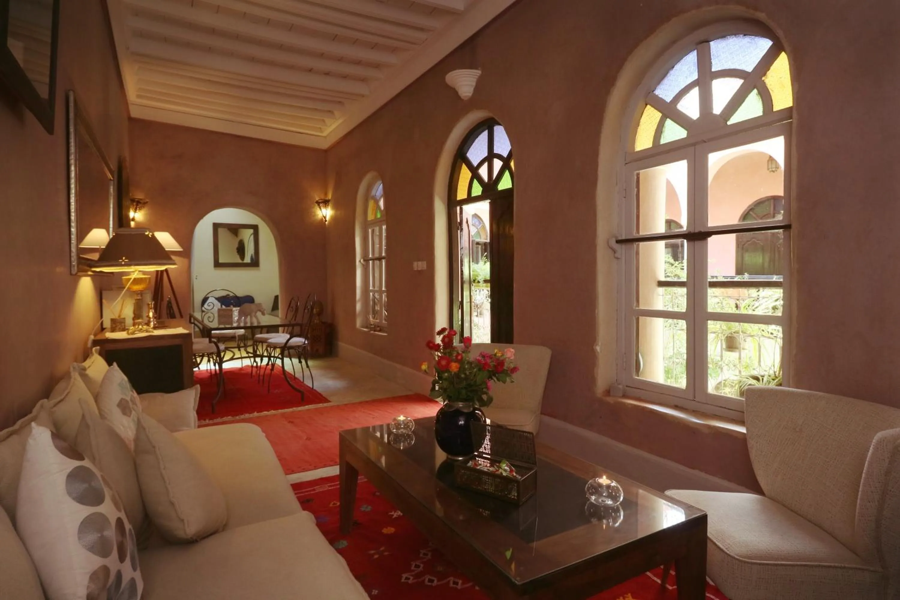 Seating area in Riad Merstane Marrakech