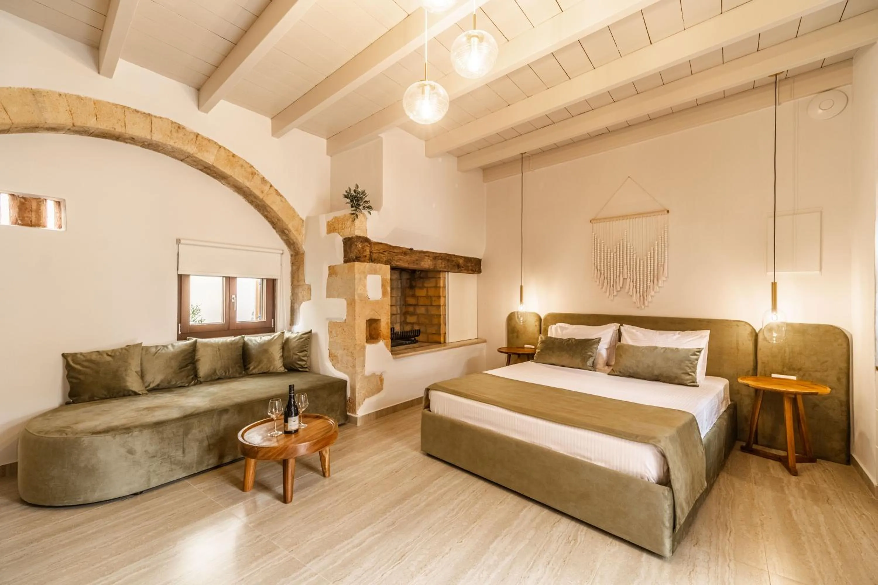 Bed in Lithinon Luxury Suites with Free Parking