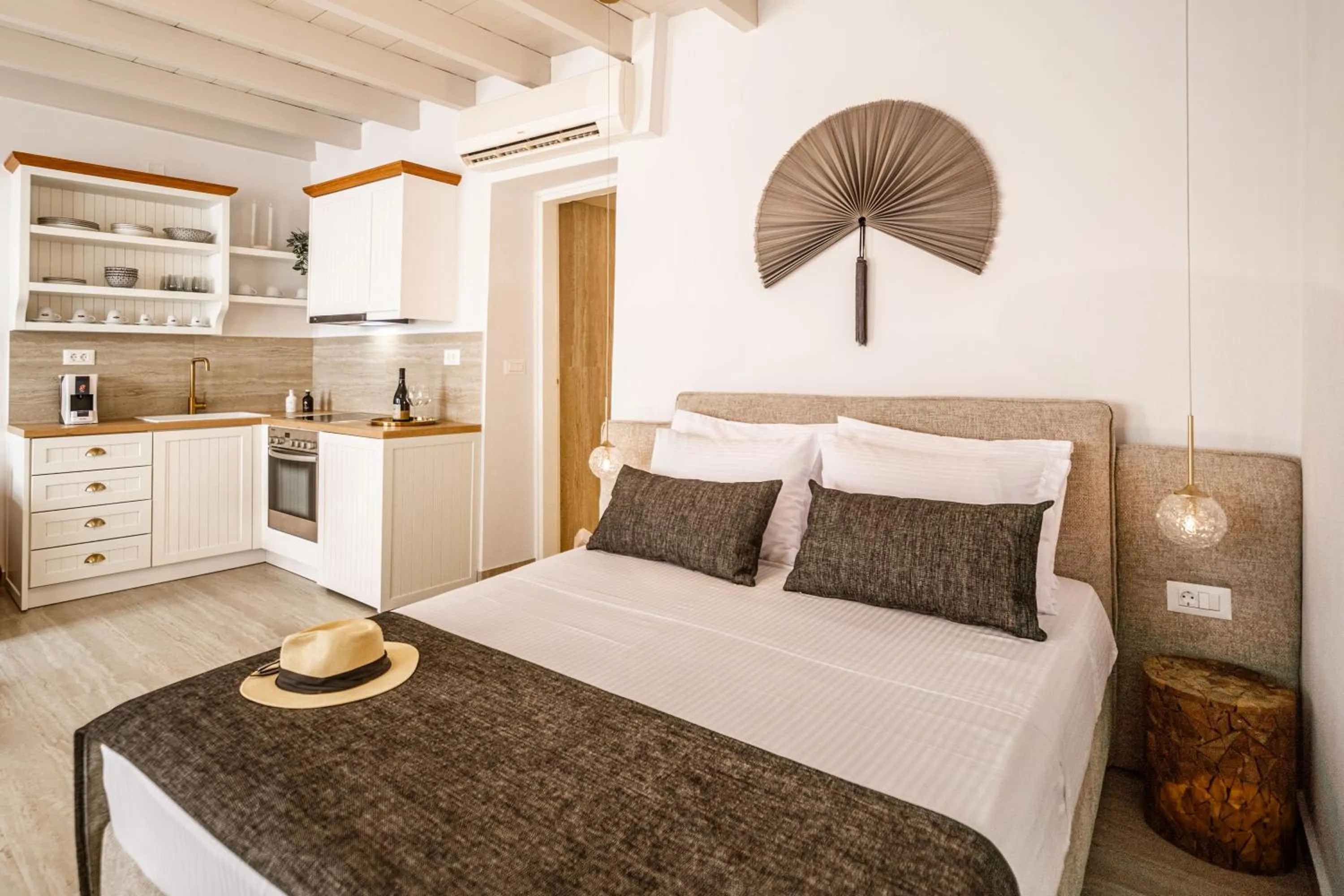 Bed in Lithinon Luxury Suites with Free Parking