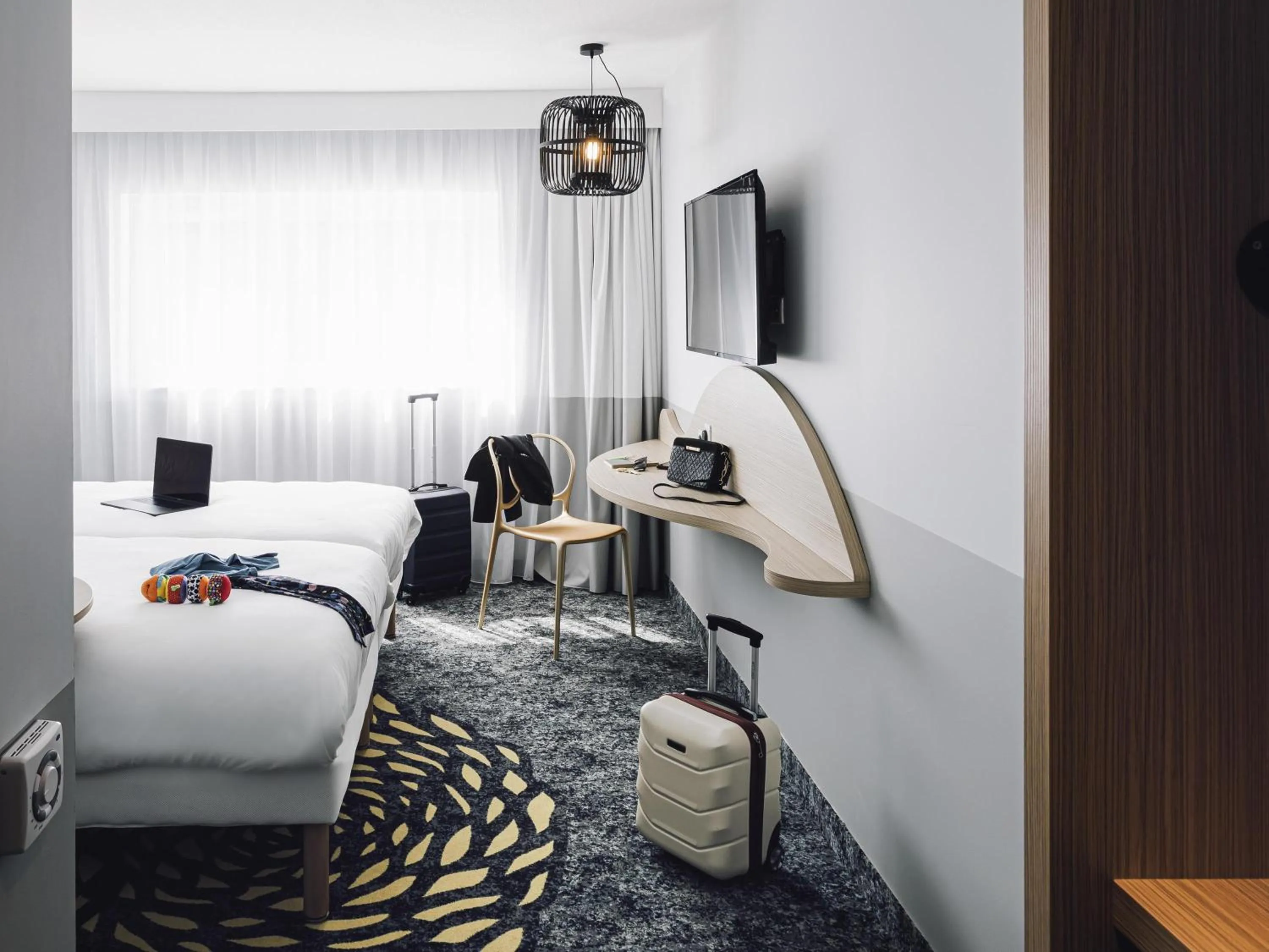 Bedroom, Bed in ibis Styles Nancy Laxou