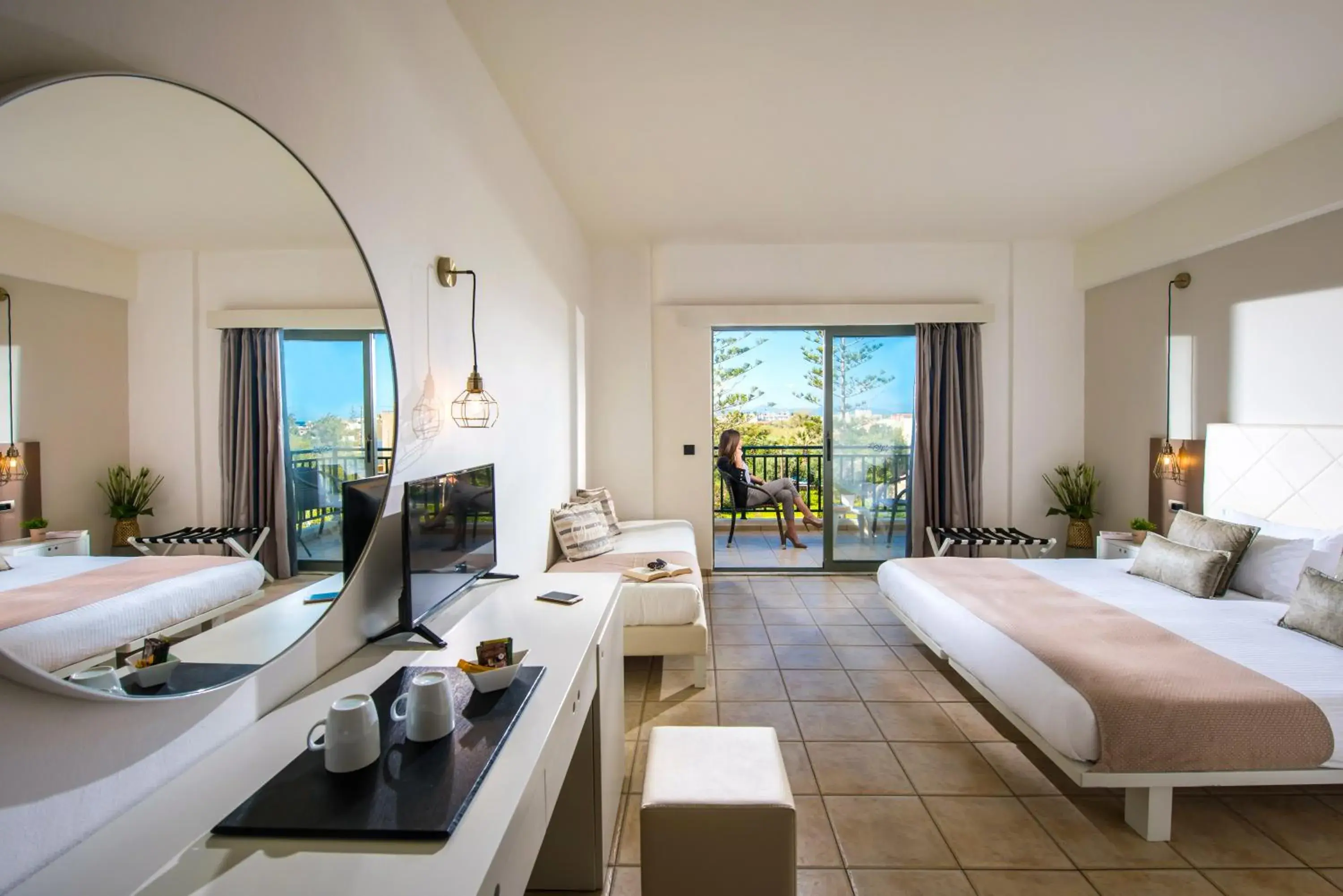 TV and multimedia, Bed in Gouves Bay by Omilos Hotels TV and multimedia, Bed in Gouves Bay by Omilos Hotels