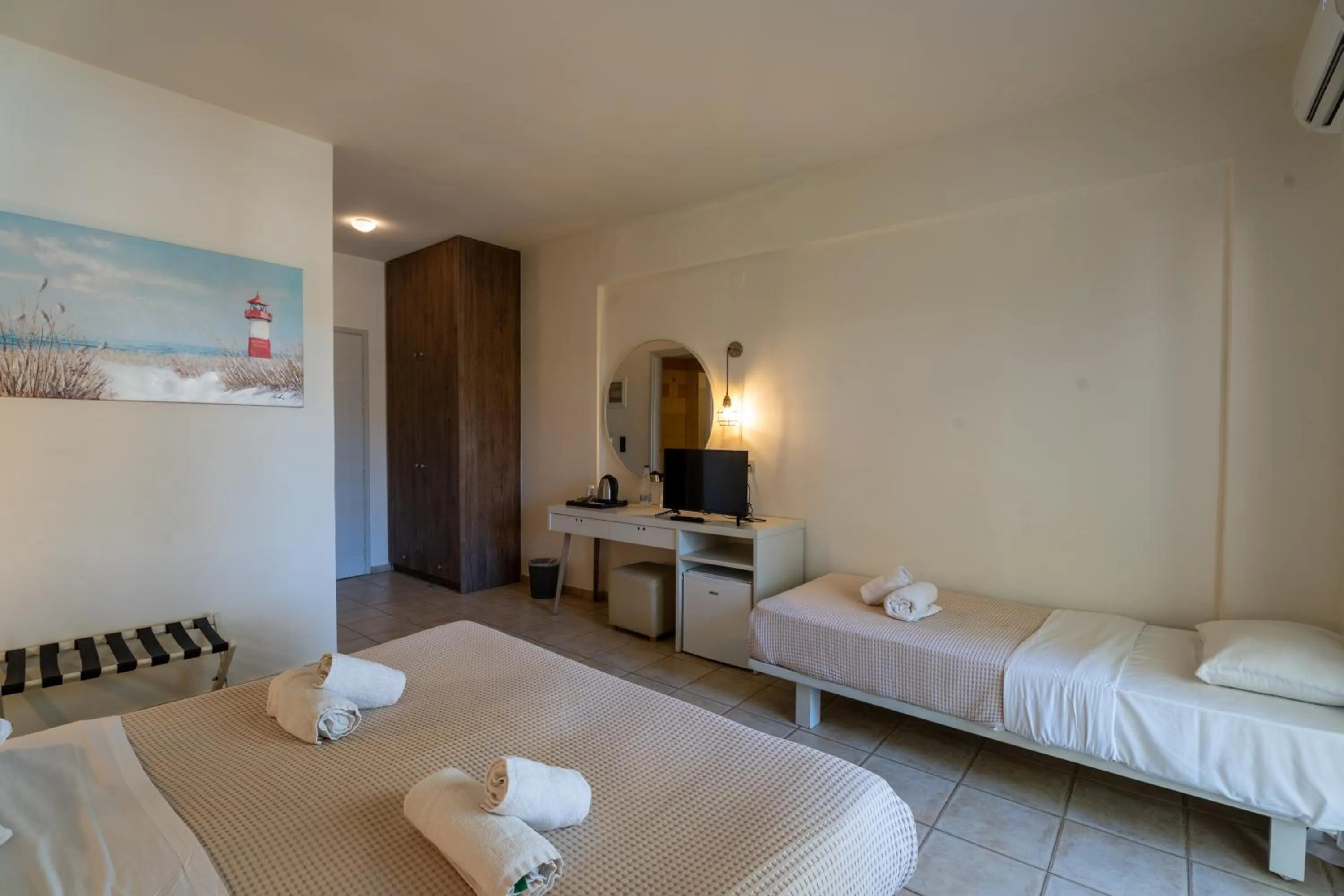 Bedroom, Bed in Gouves Bay by Omilos Hotels