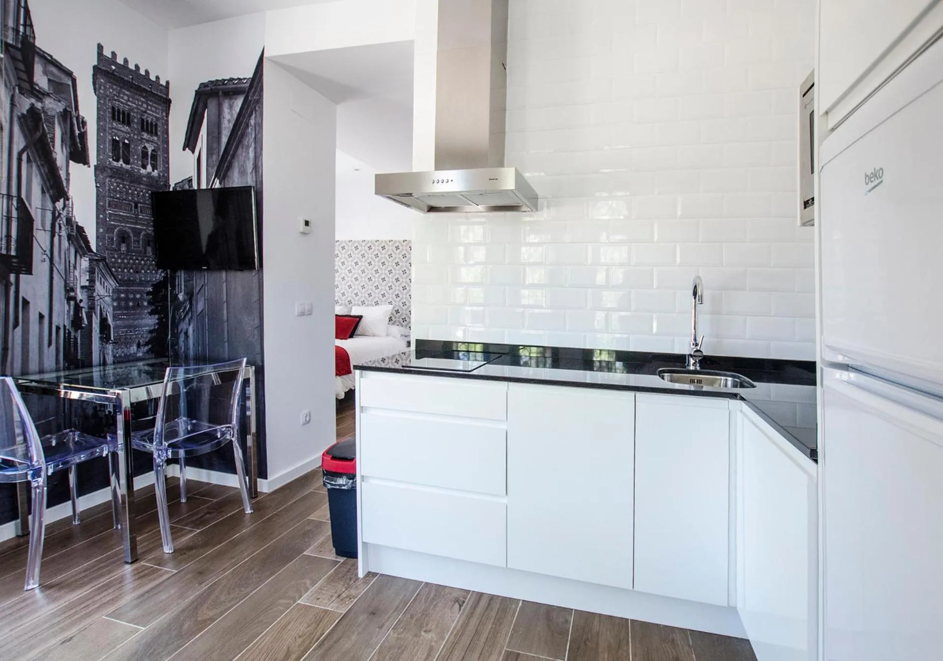 Kitchen or kitchenette in Fuente Torán Apartamentos