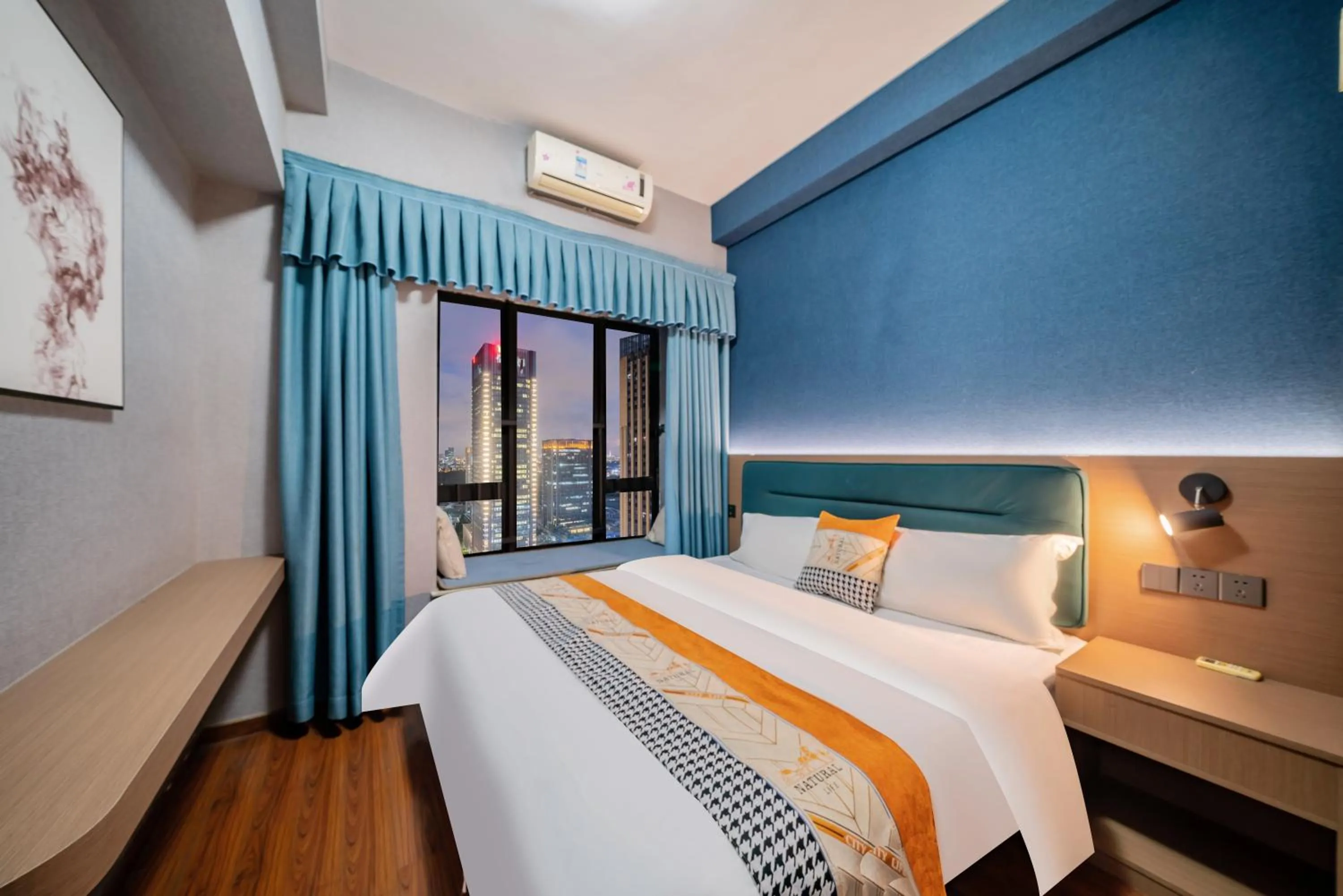 Bed in Pazhou Angda International Aparthotel Canton Fair Branch