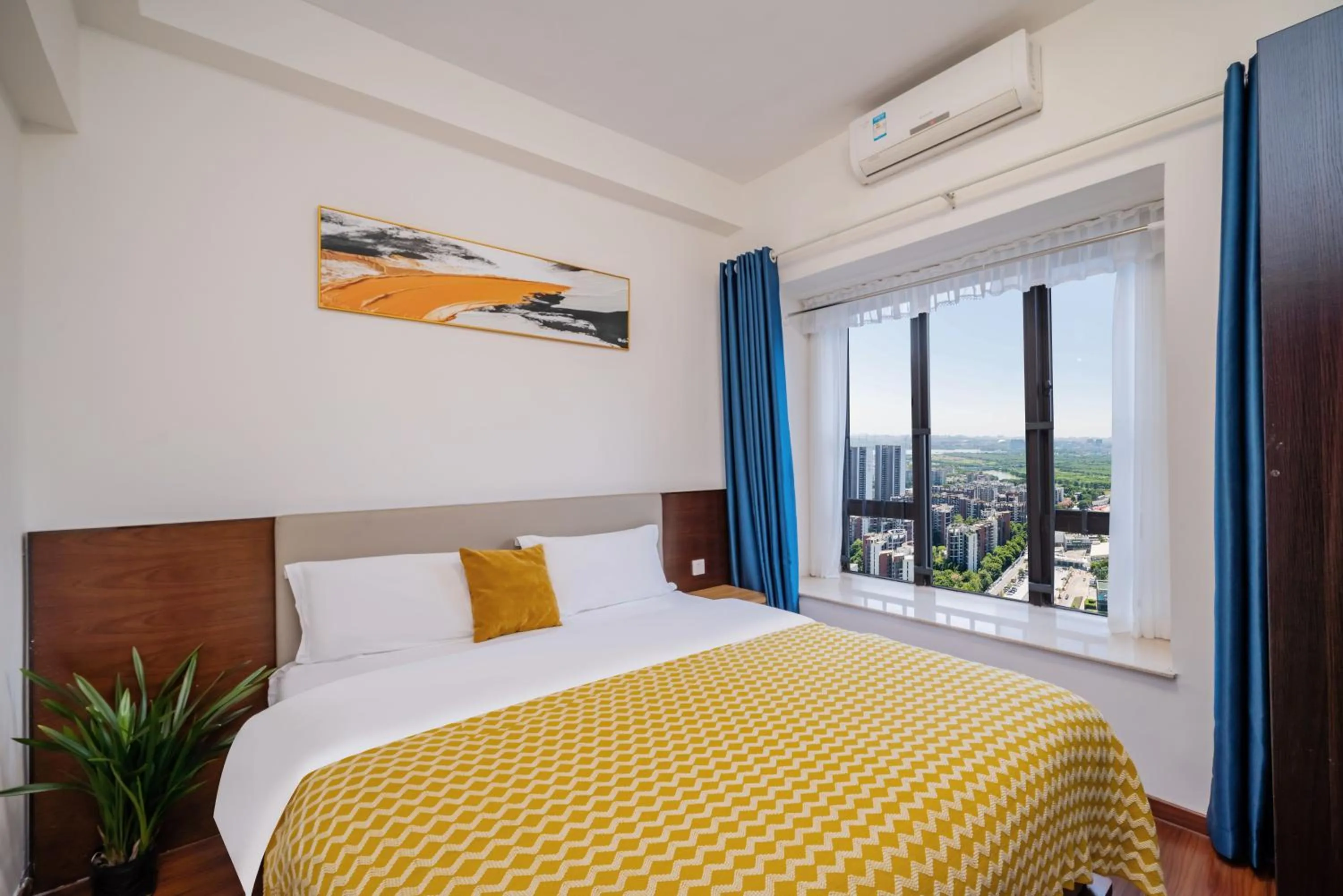 Bed in Pazhou Angda International Aparthotel Canton Fair Branch