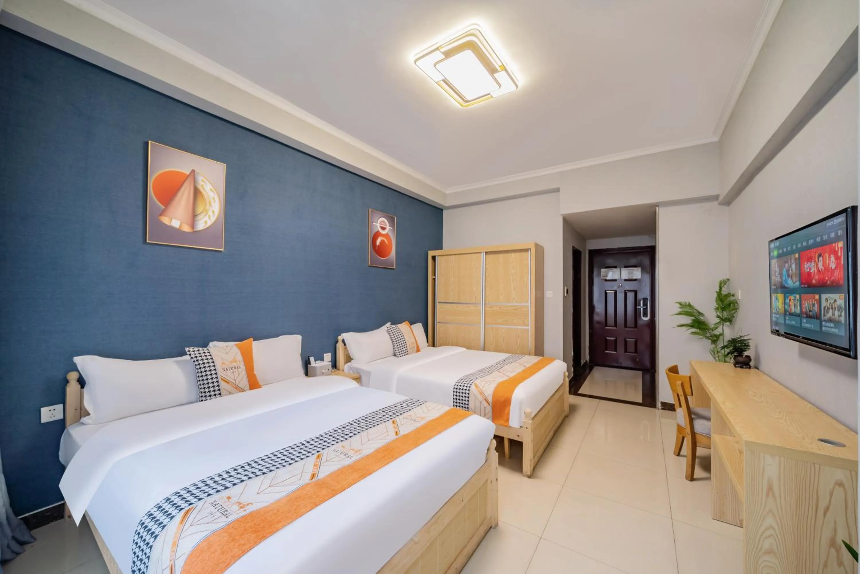 Bed in Pazhou Angda International Aparthotel Canton Fair Branch