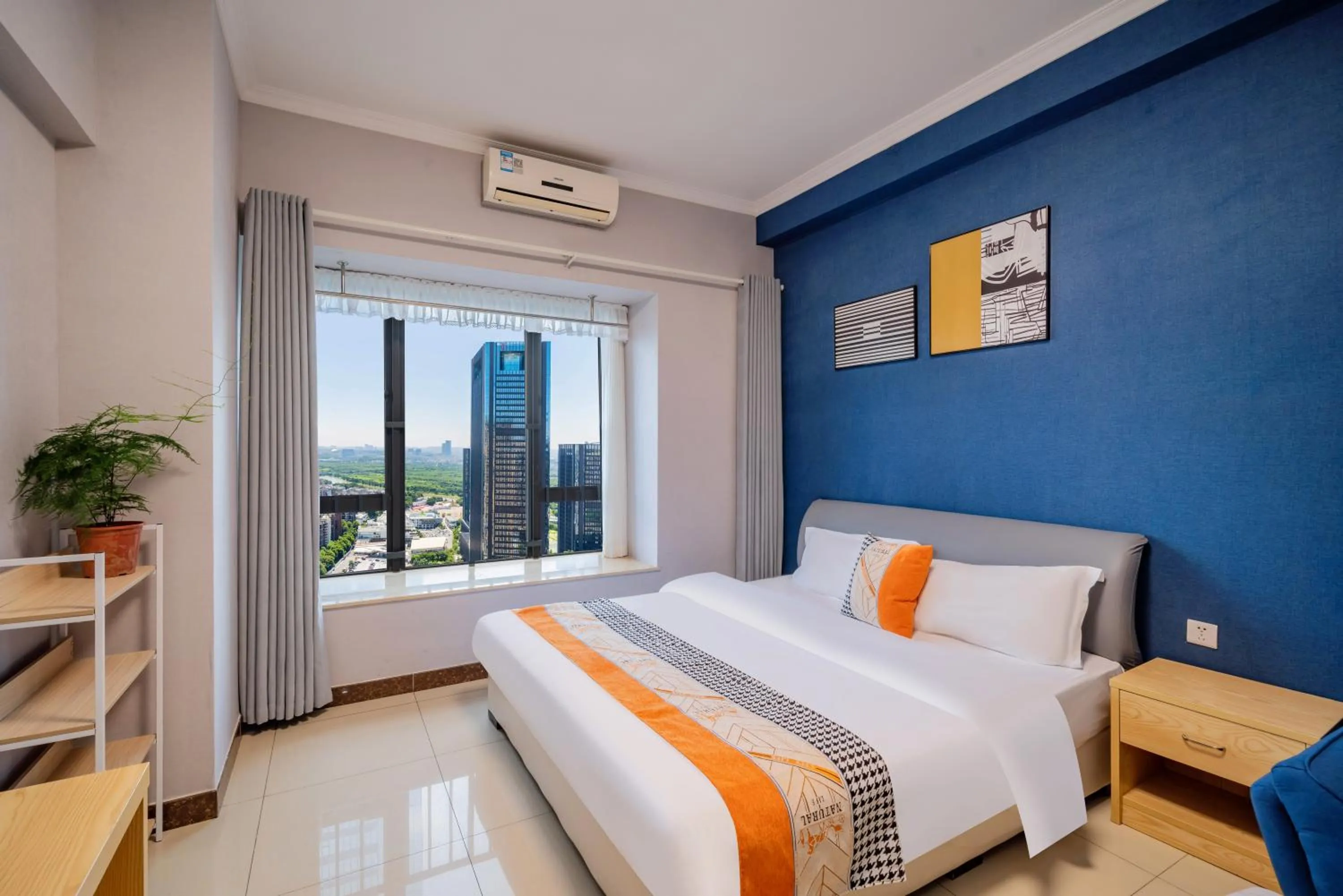 Bed in Pazhou Angda International Aparthotel Canton Fair Branch