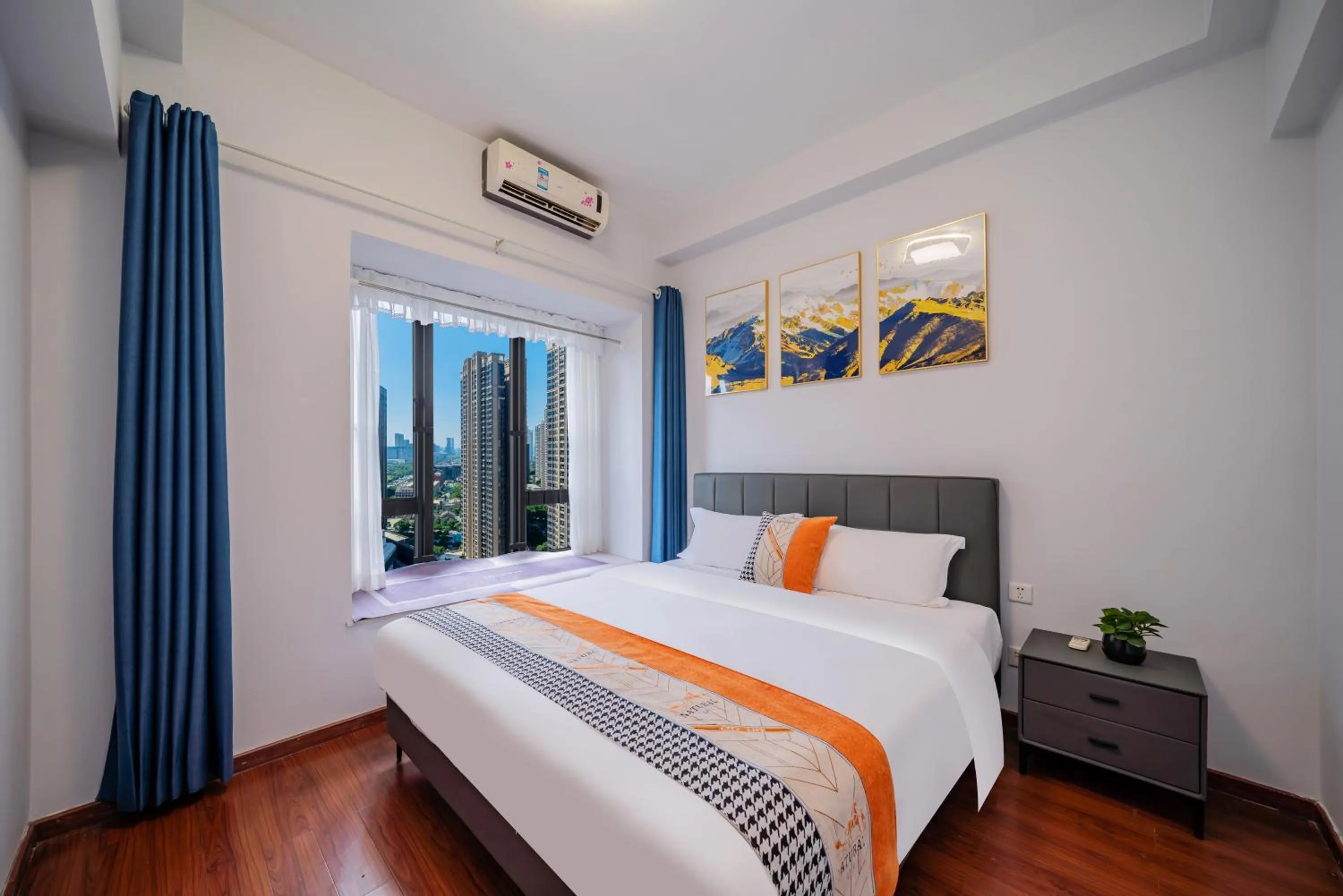 Bed in Pazhou Angda International Aparthotel Canton Fair Branch