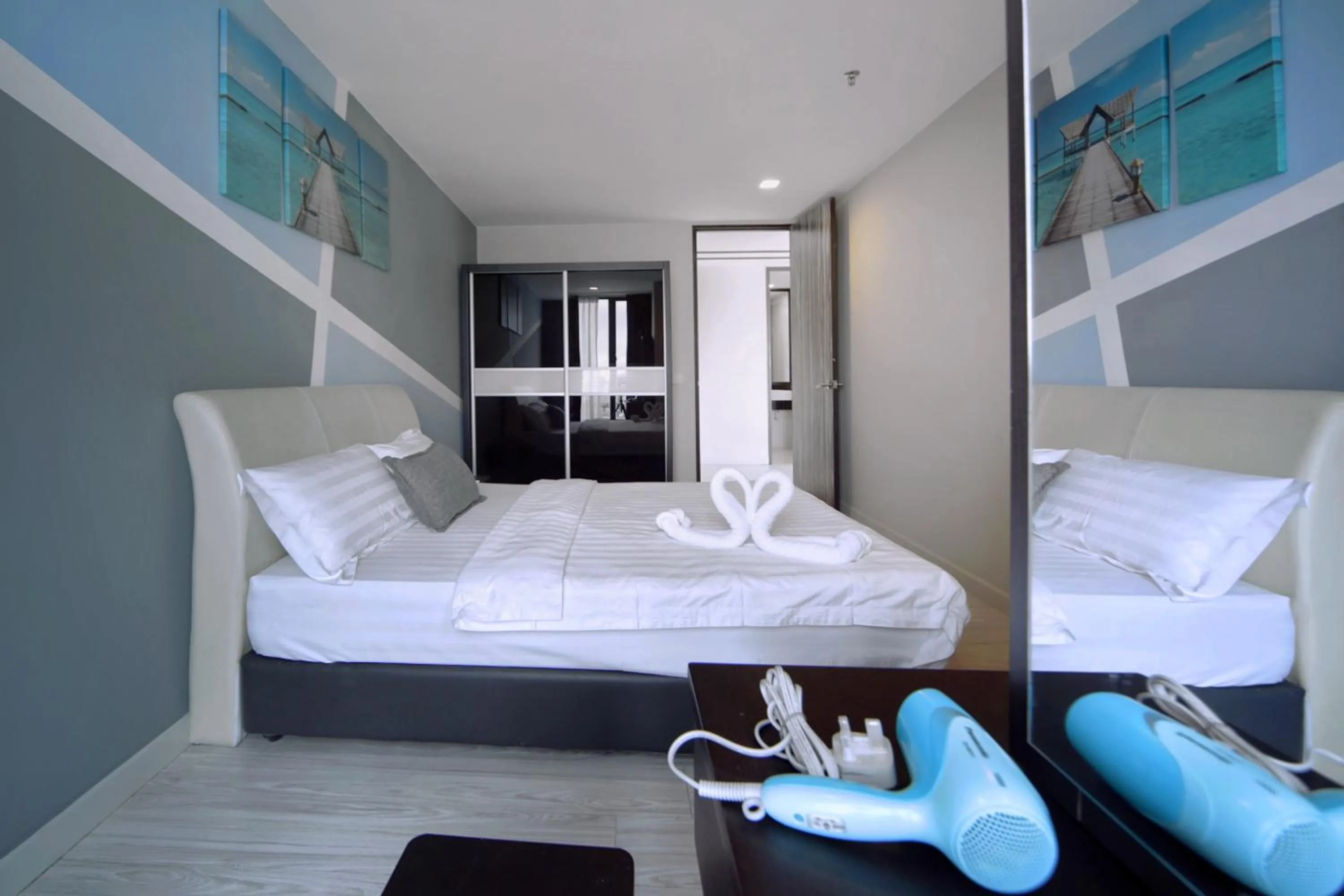 Bedroom, Bed in Cozy Living Sky Apartment