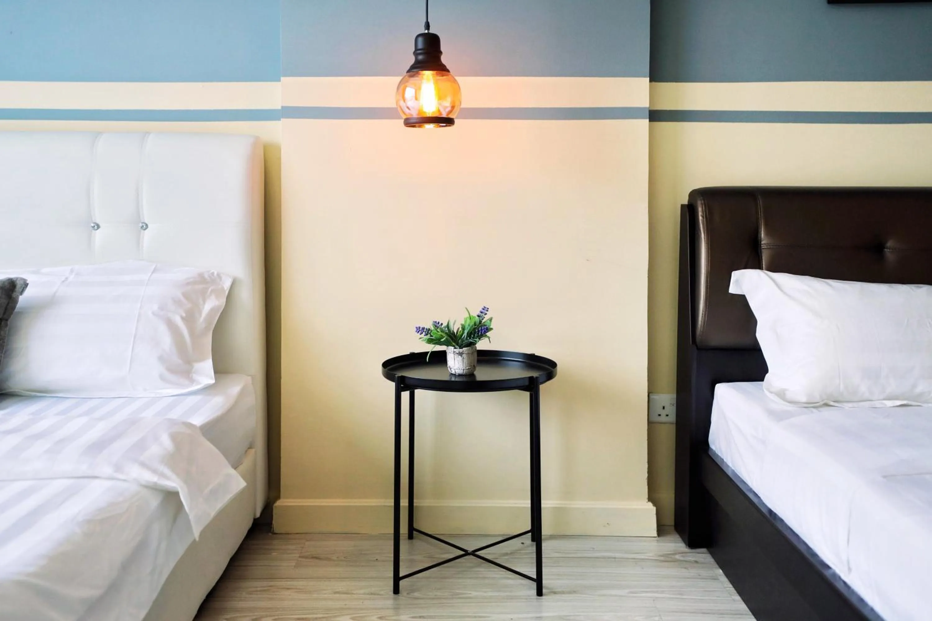 Decorative detail, Bed in Cozy Living Sky Apartment