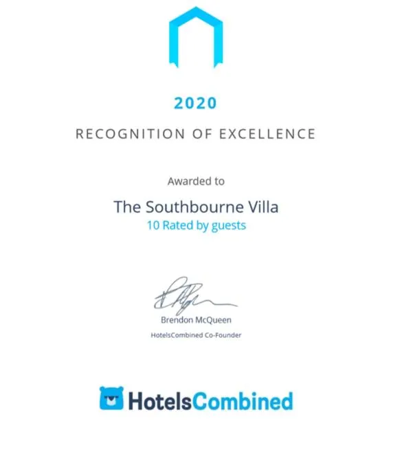 Certificate/Award in The Southbourne Villa