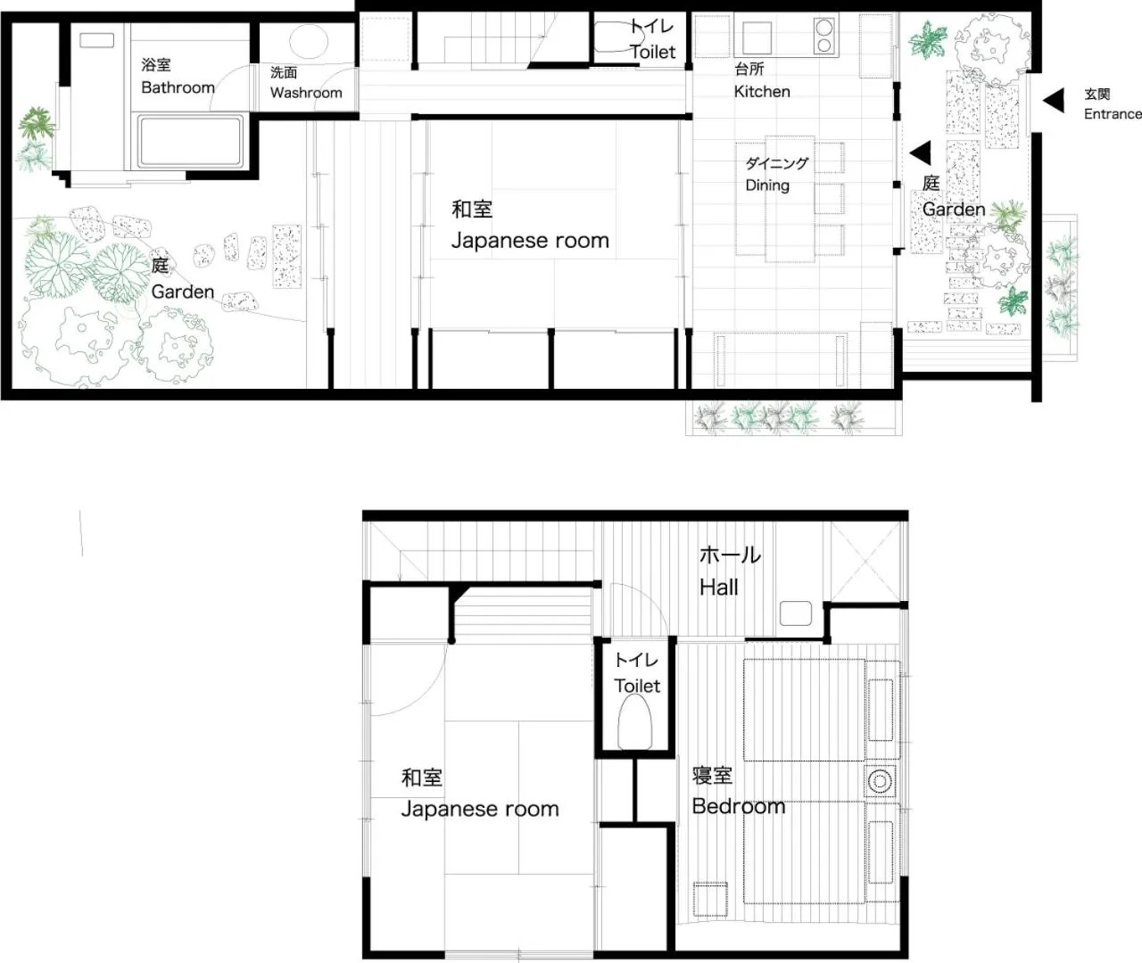 Floor plan in Yoitsubaki Machiya House