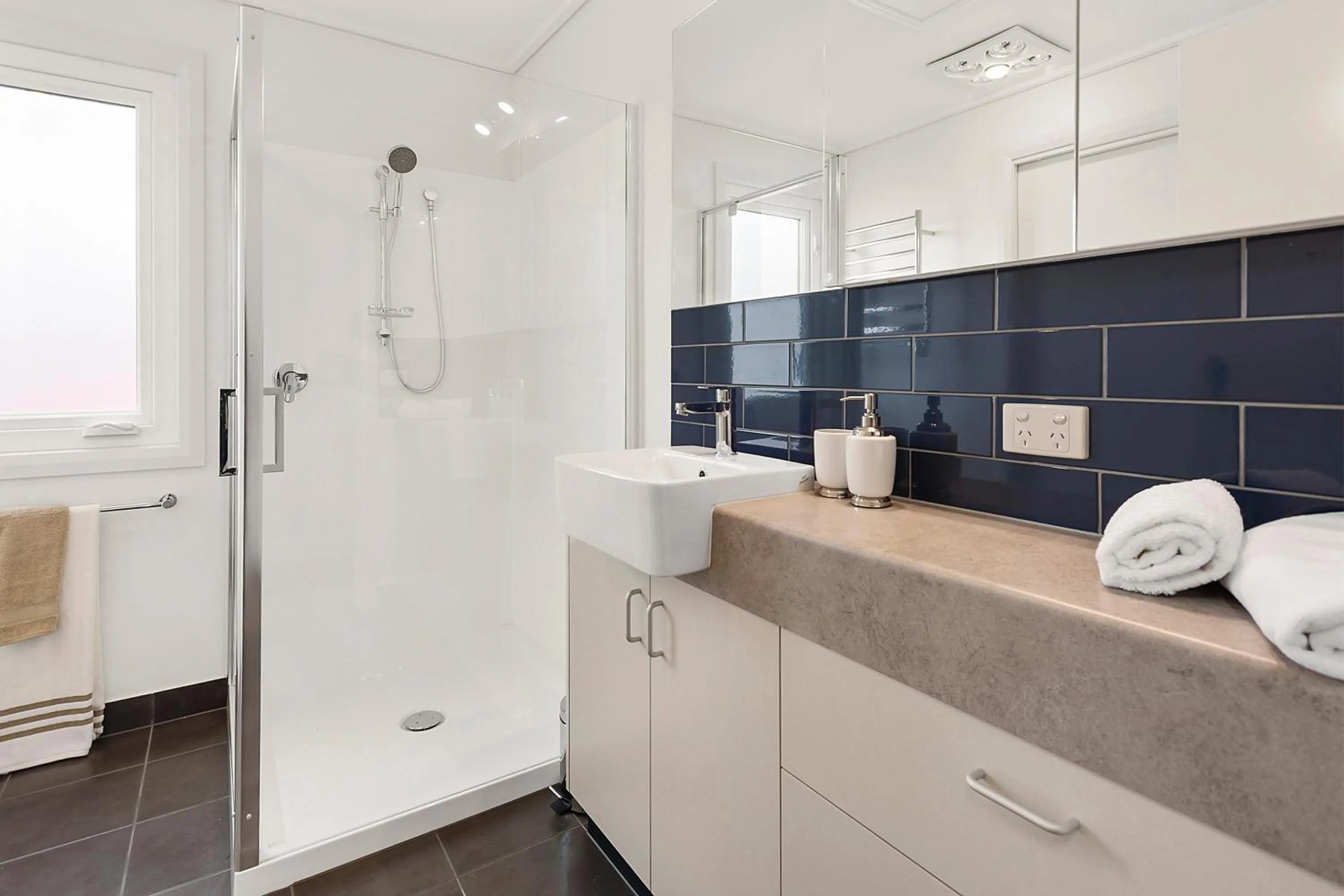 Bathroom in Blue Rosella on Piper