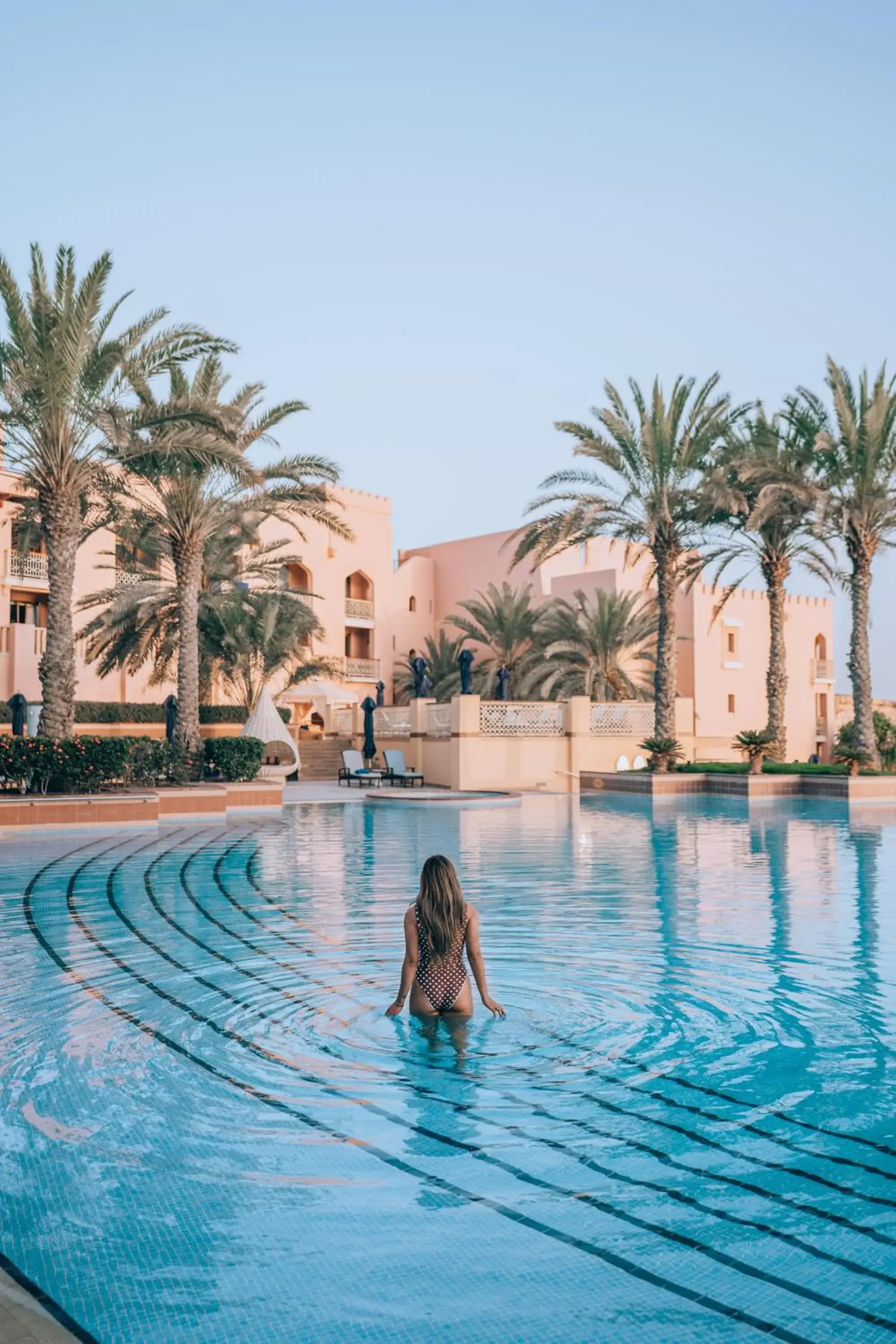 Swimming pool in Shangri-La Al Husn, Muscat - Adults Only Resort Swimming pool in Shangri-La Al Husn, Muscat - Adults Only Resort