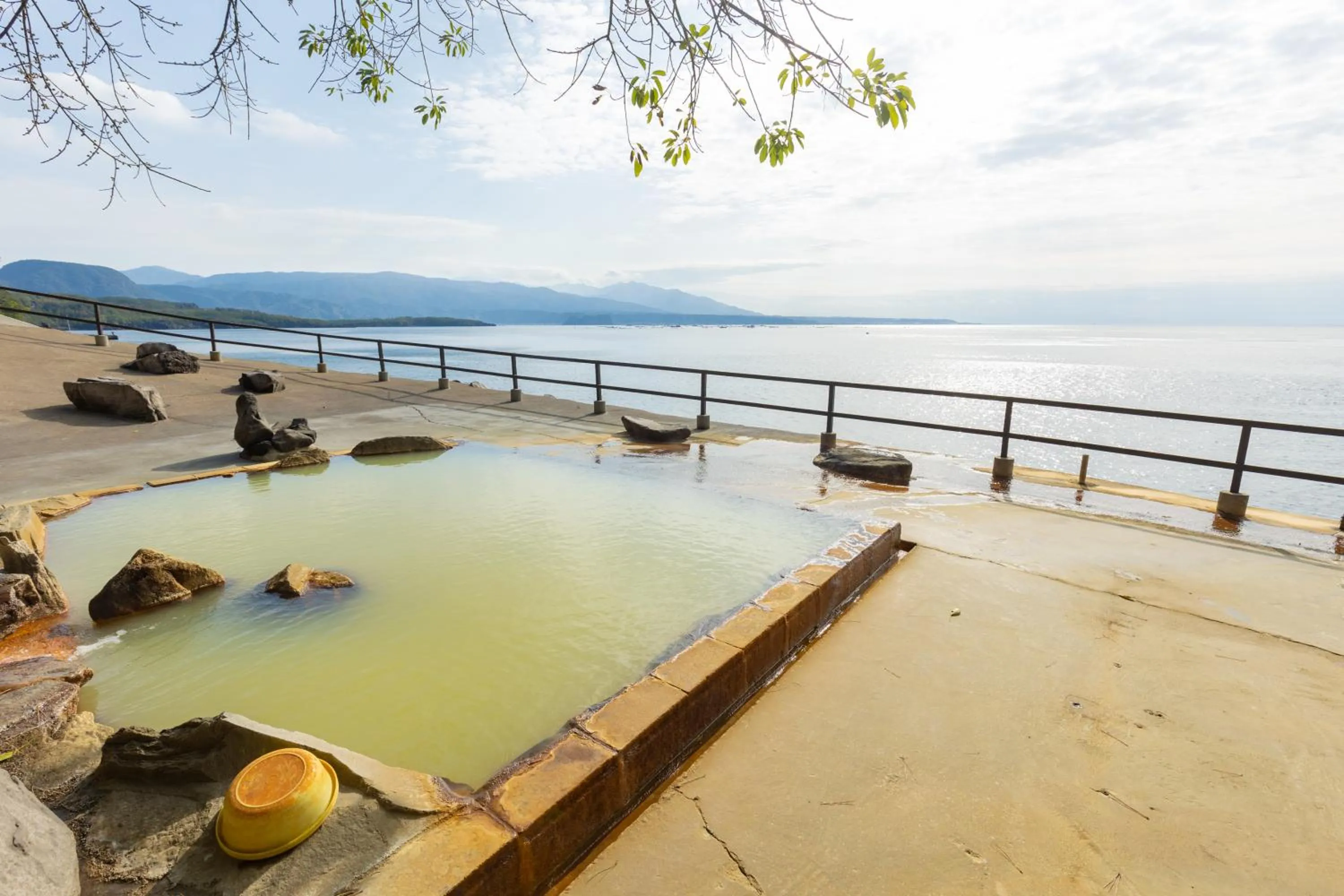 Open Air Bath in Sakurajima Seaside Hotel