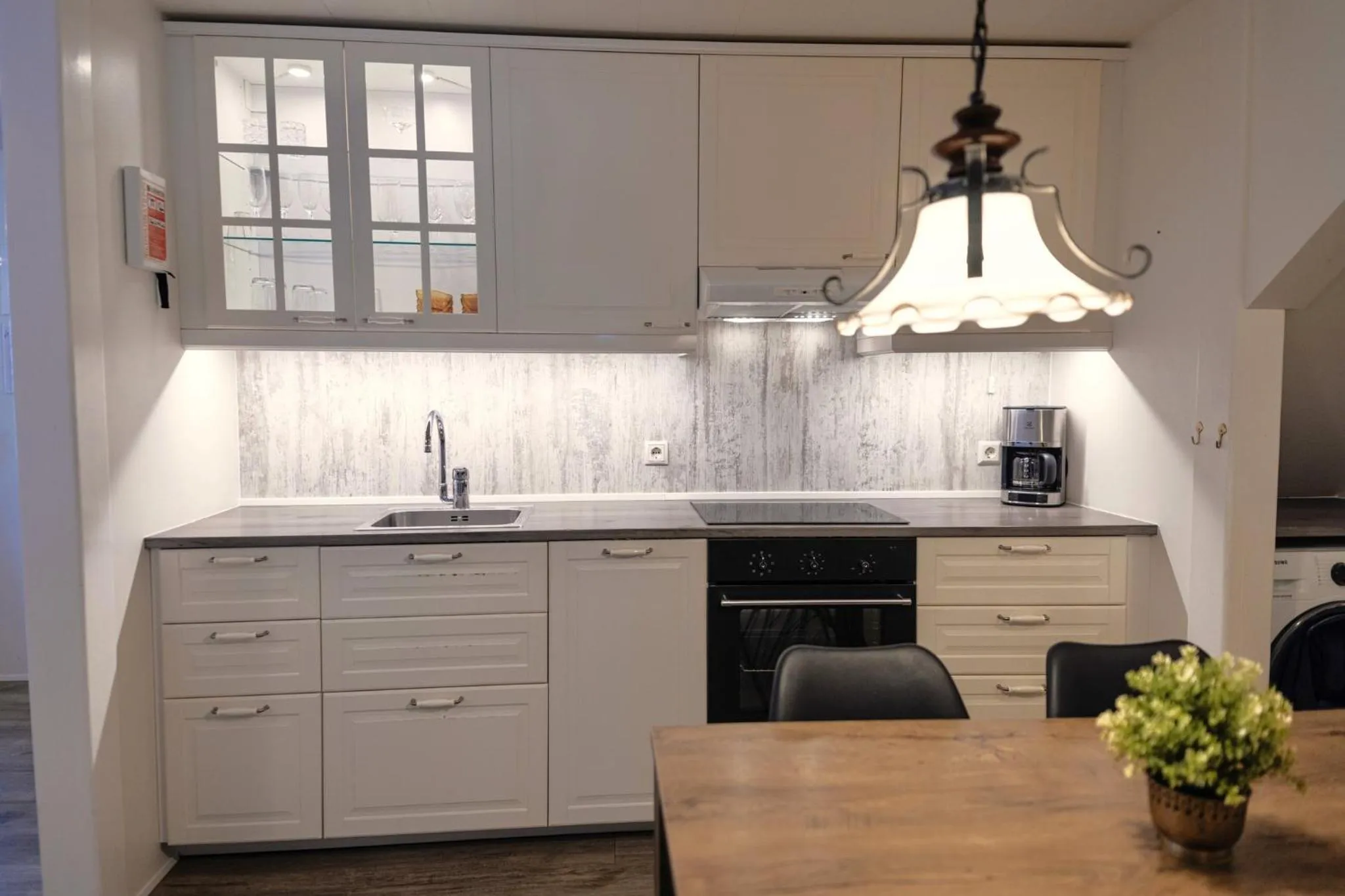 Kitchen or kitchenette in Miðhraun - Lava resort & Restaurant