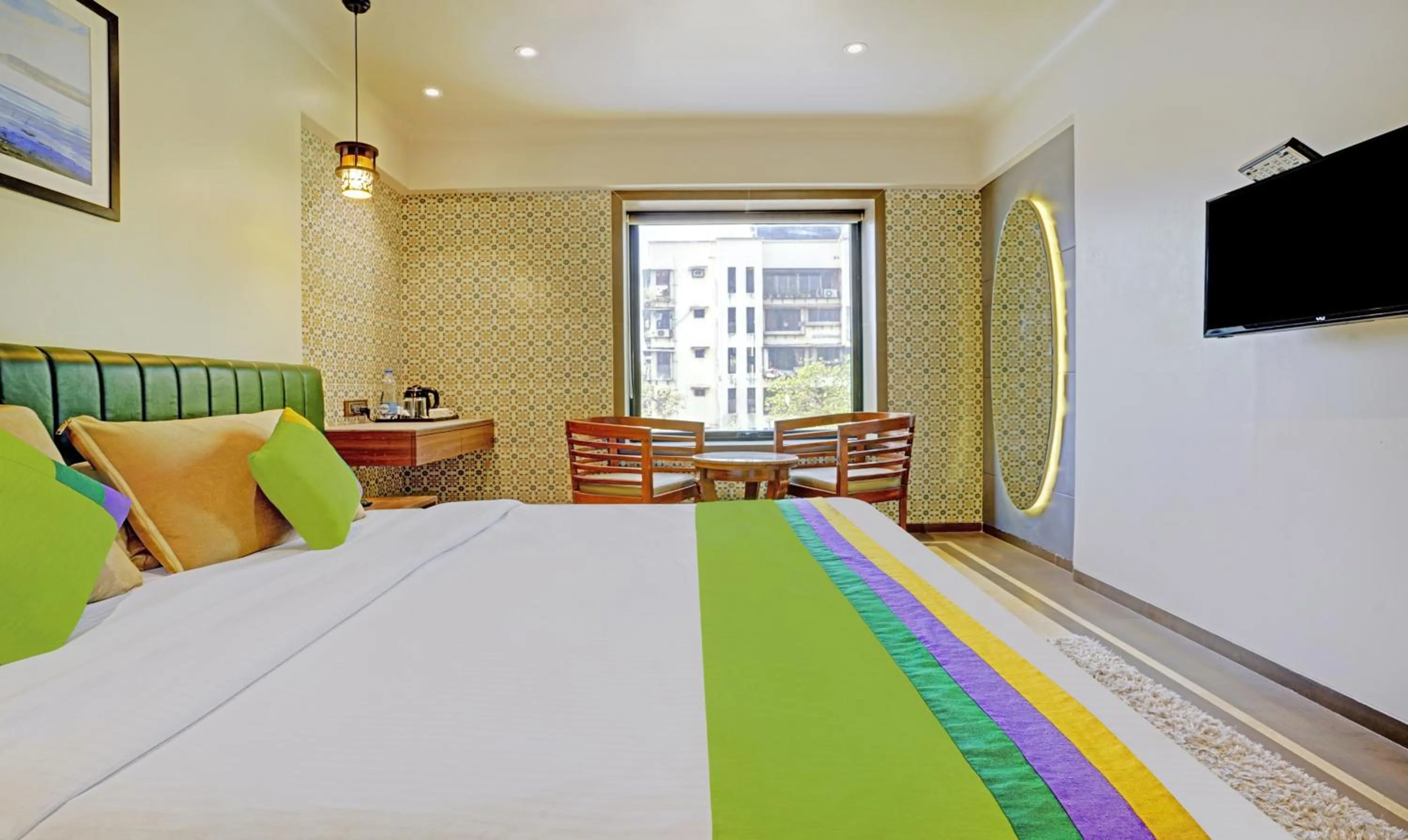 Bedroom, Bed in Treebo Olive Nest