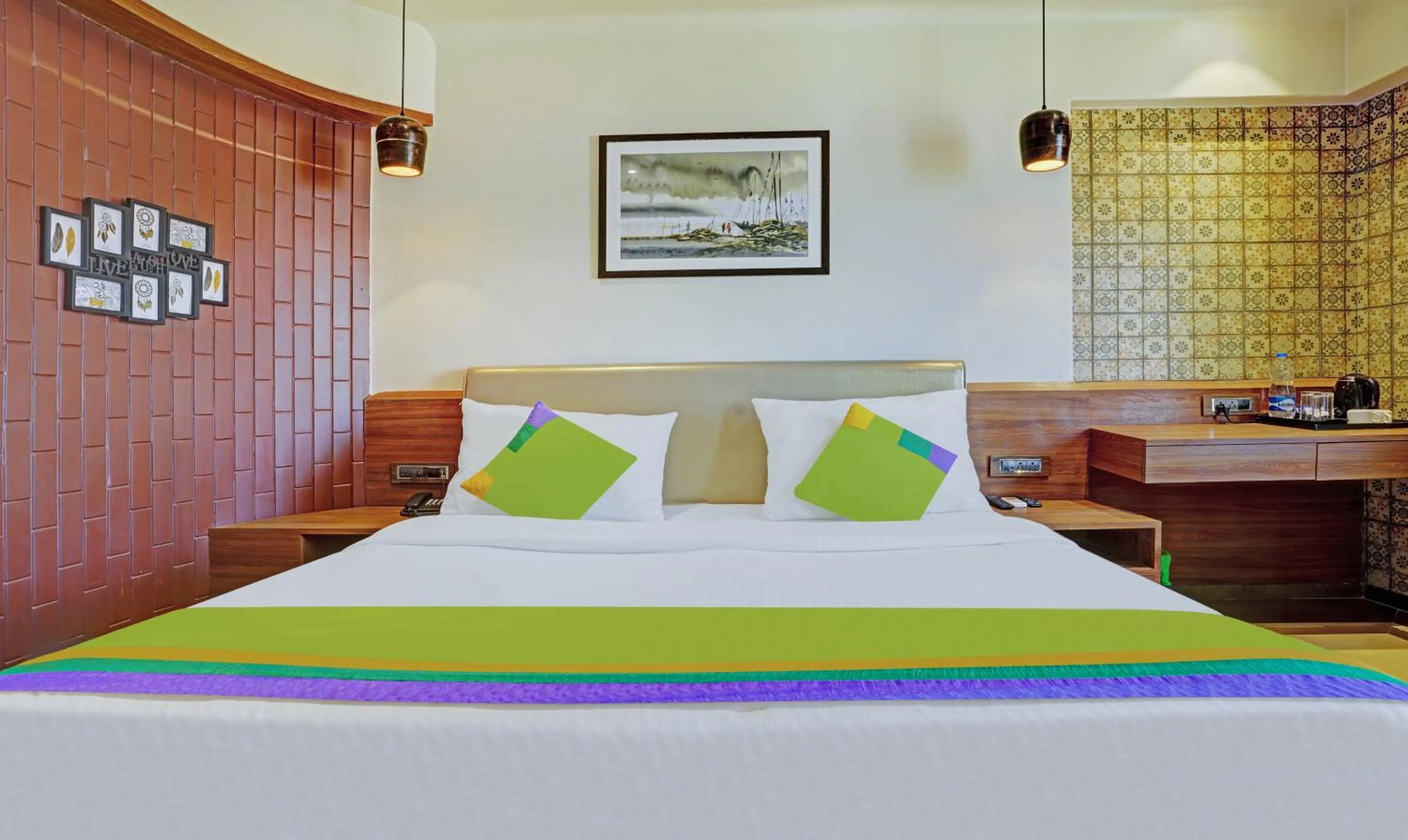 Bedroom, Bed in Treebo Olive Nest