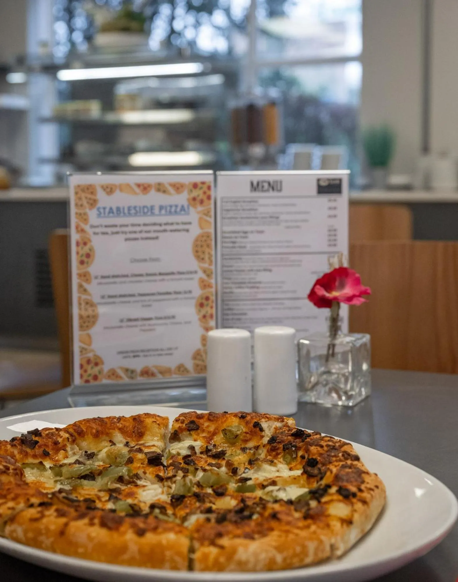 Food and drinks in Stableside Hostel at York Racecourse